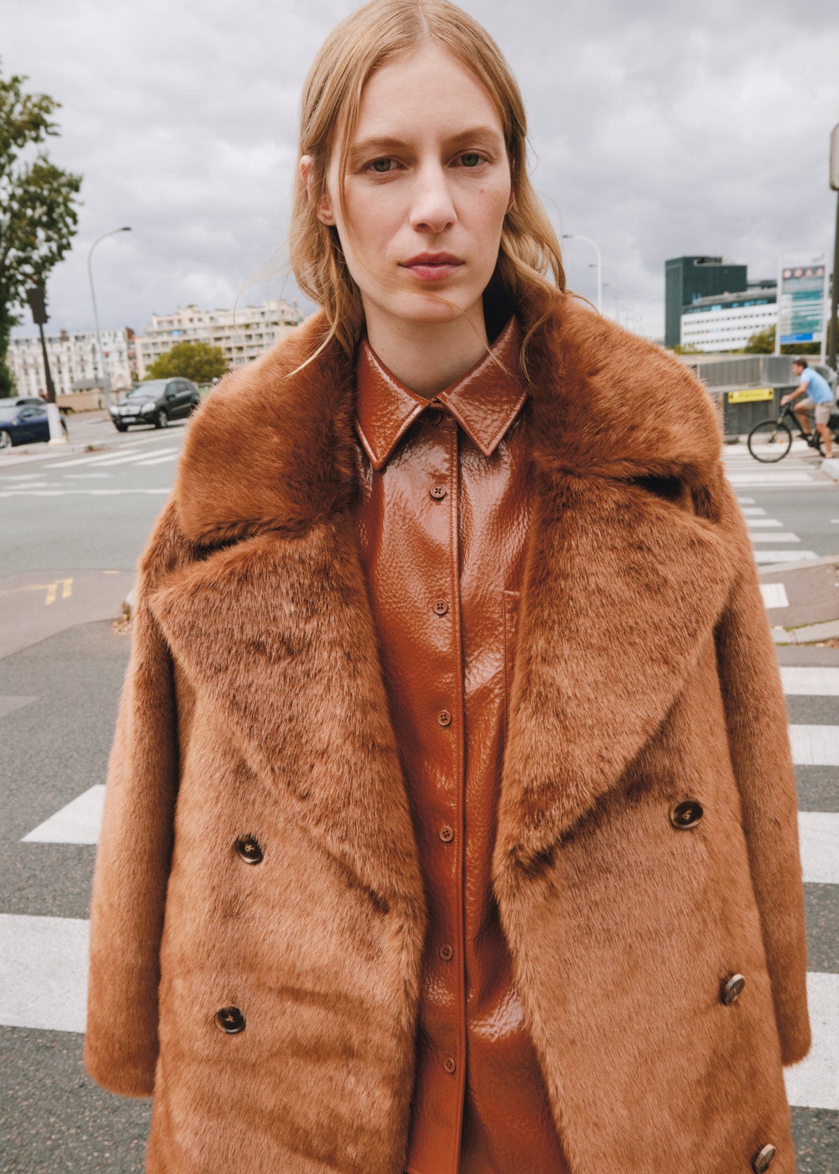 Joni Faux Fur Coat - Dark Camel - 9