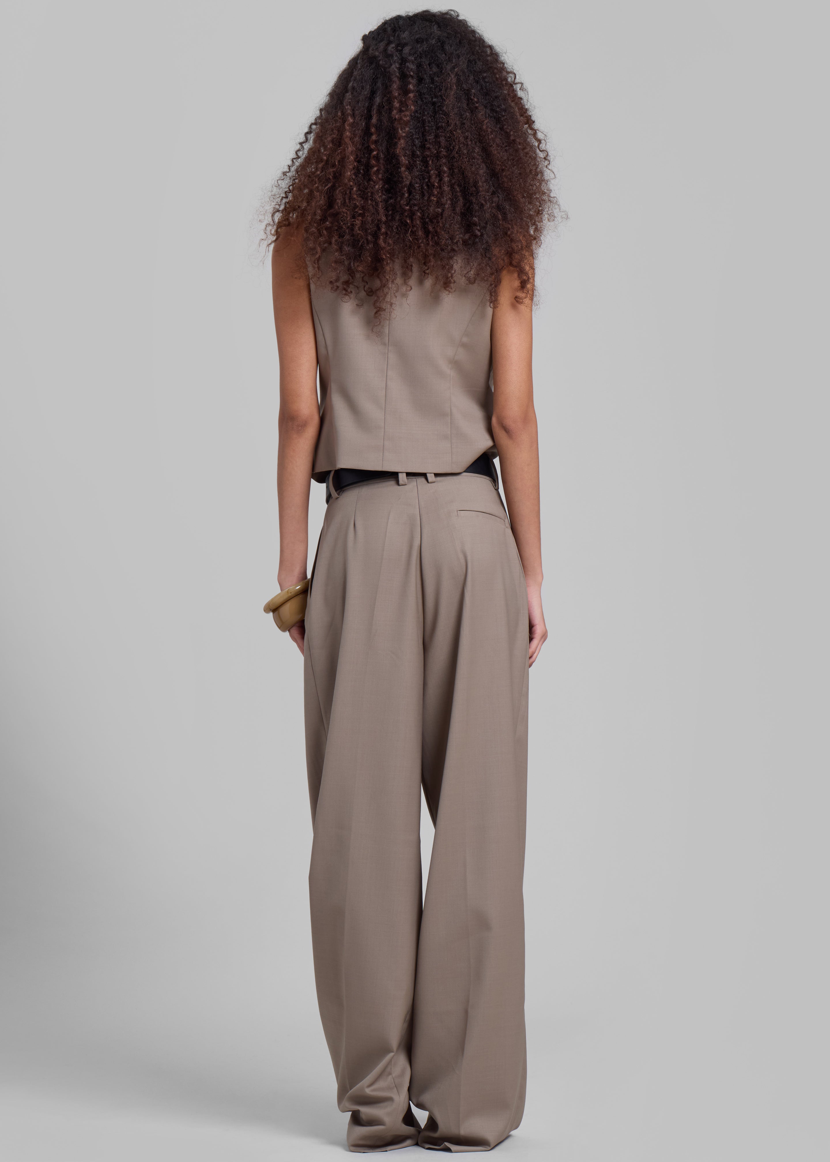 Jorae Pleated Trousers - Taupe - 7