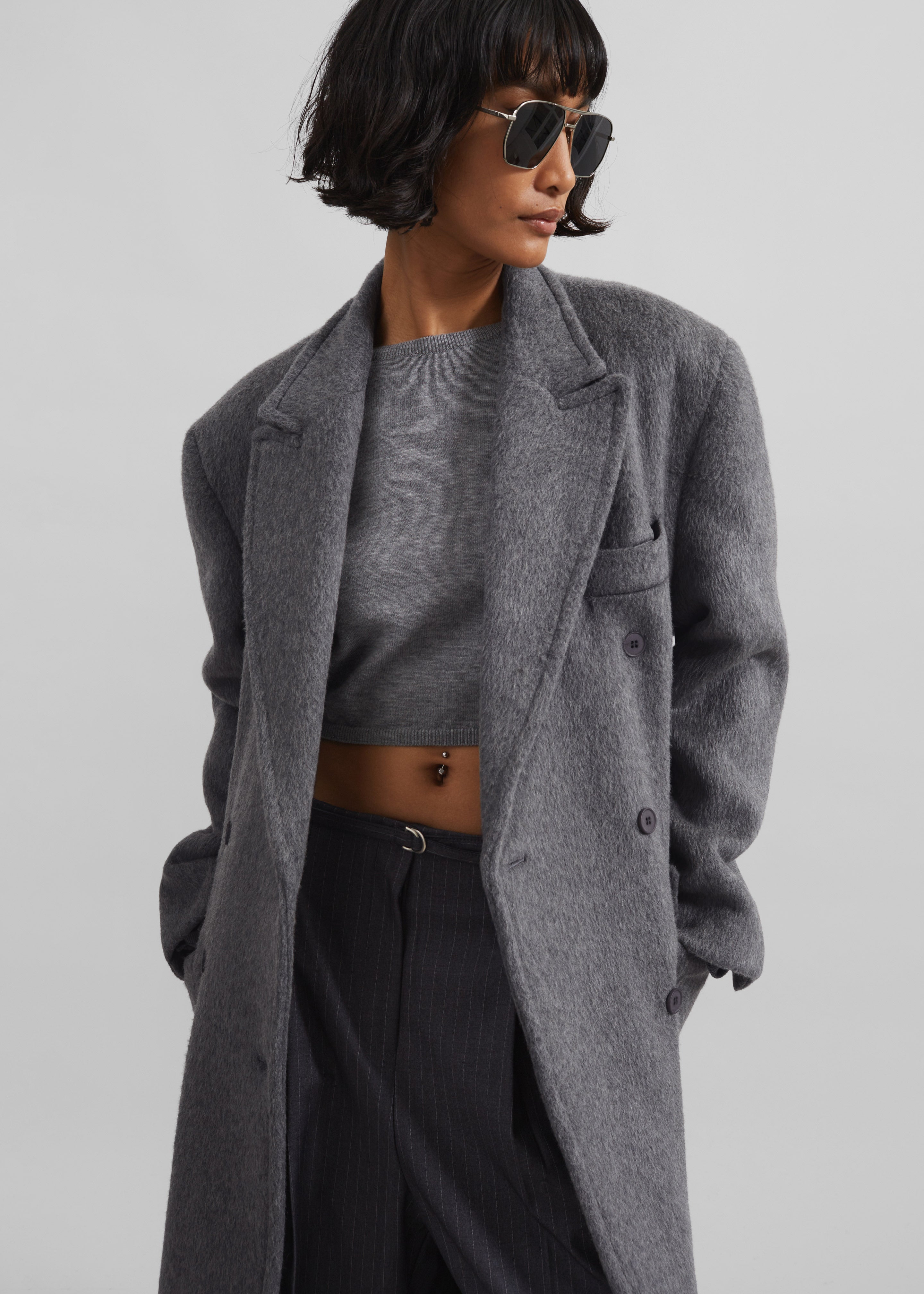 Jordan Wool Coat - Grey - 4