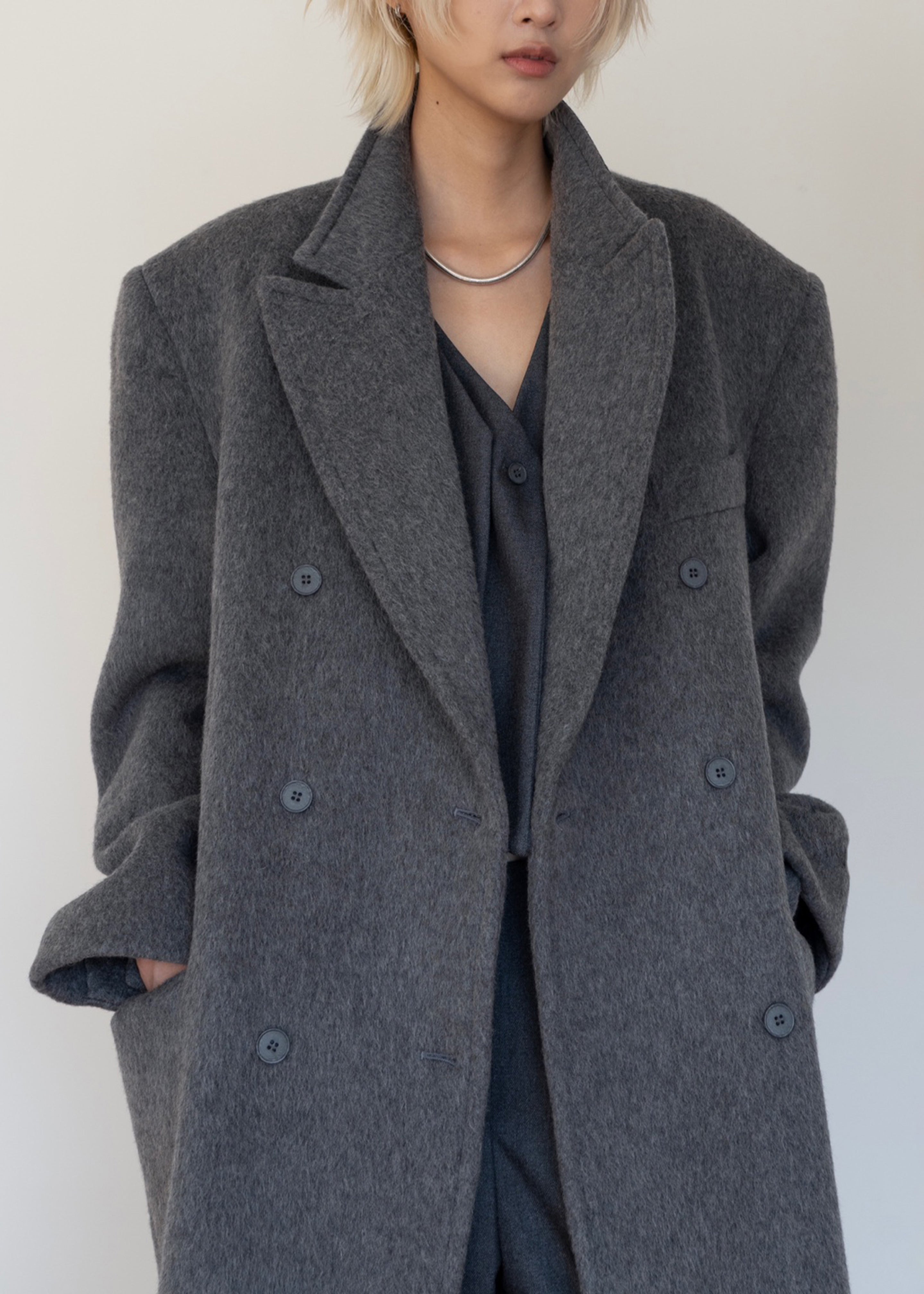 Jordan Wool Coat - Grey - 5