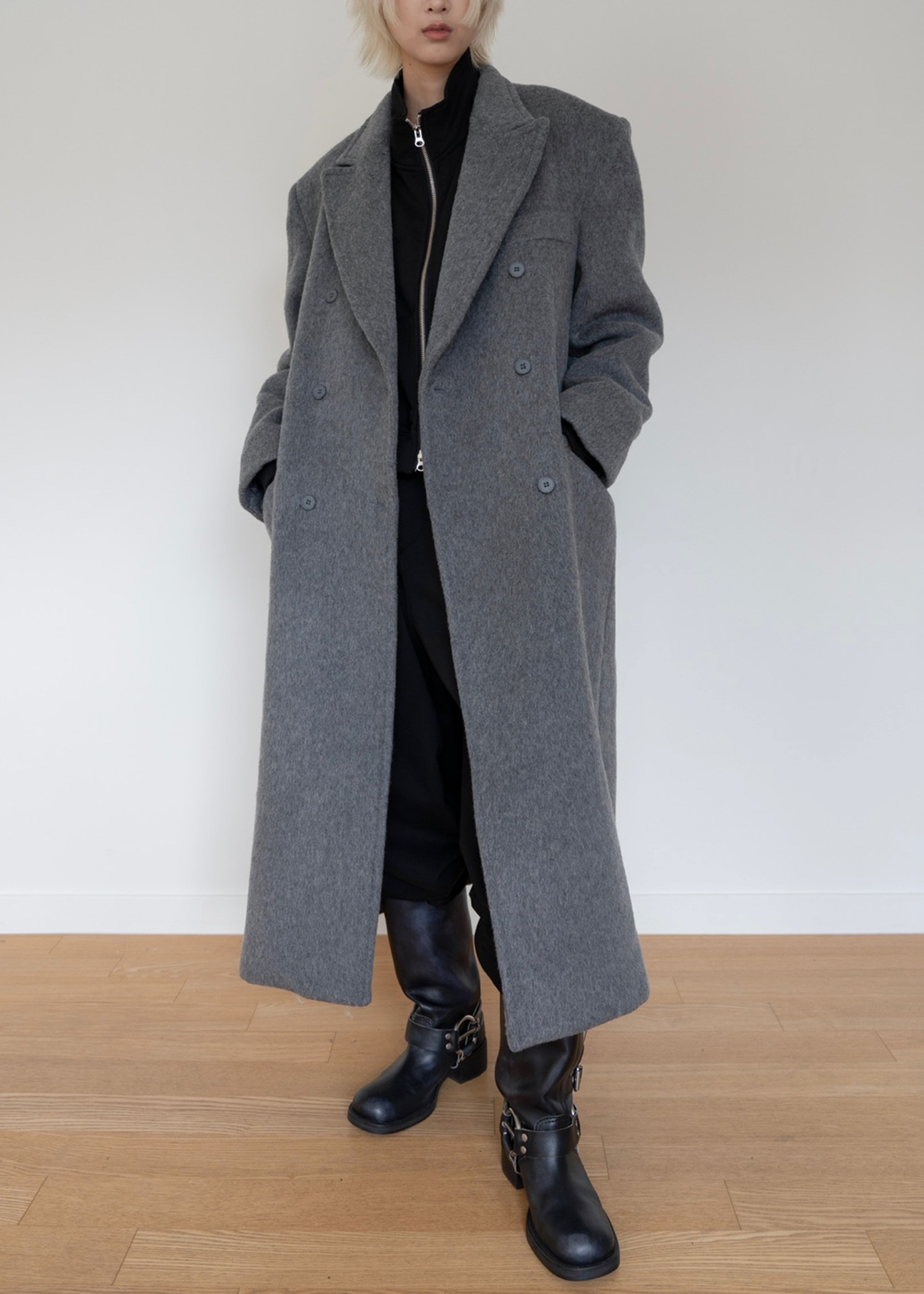 Jordan Wool Coat - Grey - 3