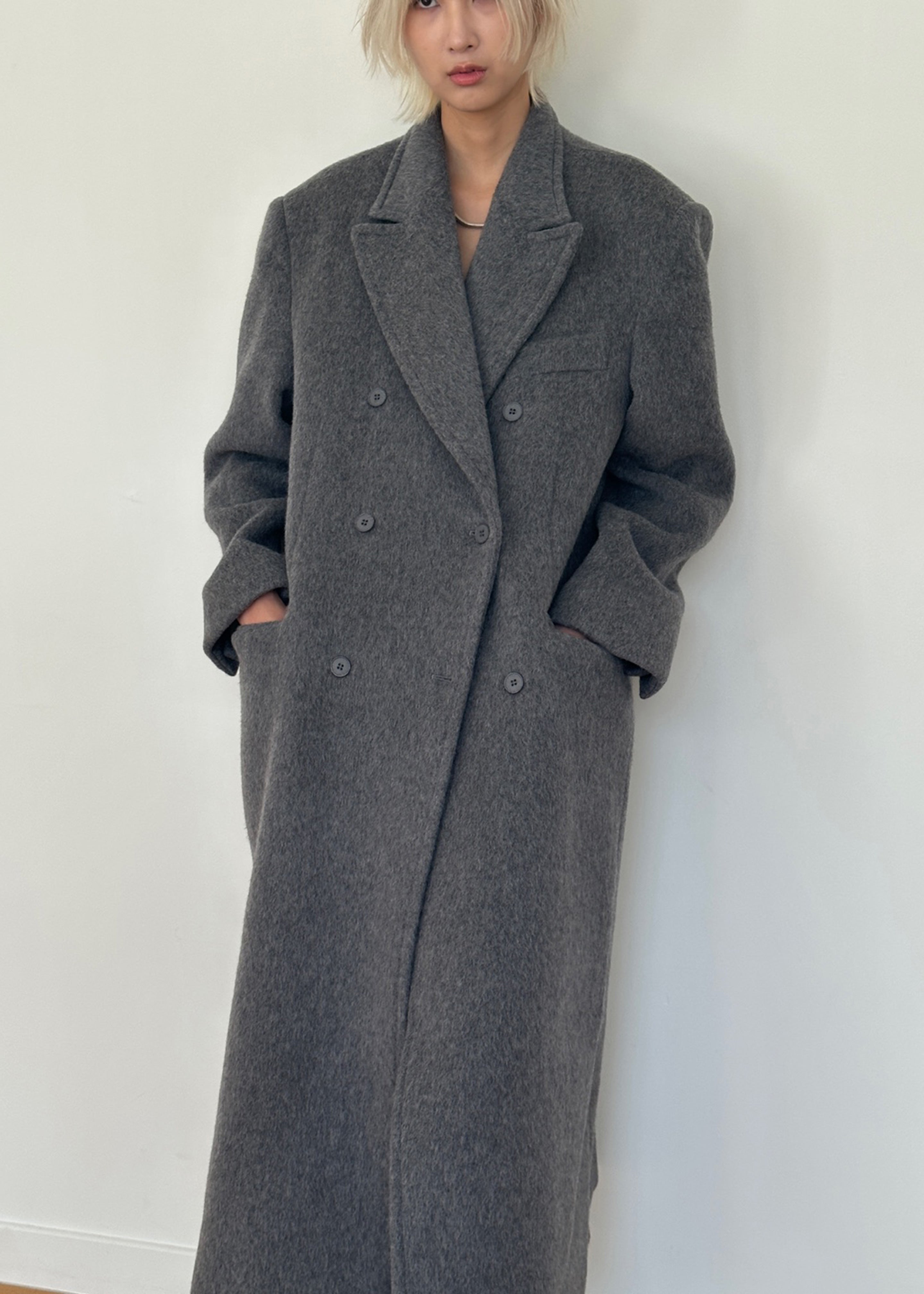 Jordan Wool Coat - Grey – The Frankie Shop
