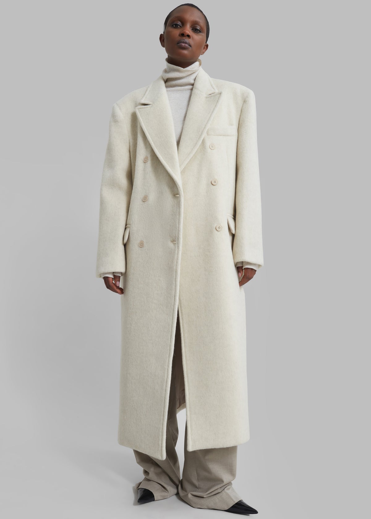 Jordan Wool Coat - Ivory - 3
