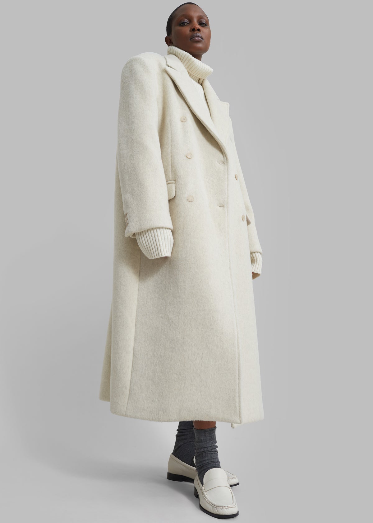 Jordan Wool Coat - Ivory - 5
