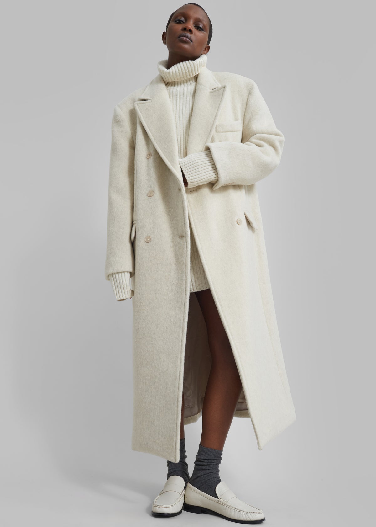 Jordan Wool Coat - Ivory - 4