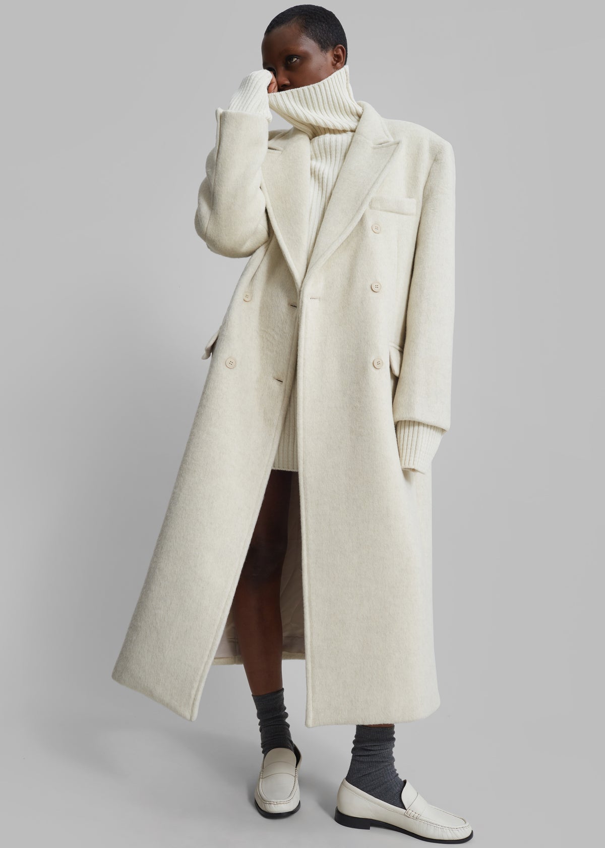 Jordan Wool Coat - Ivory - 1