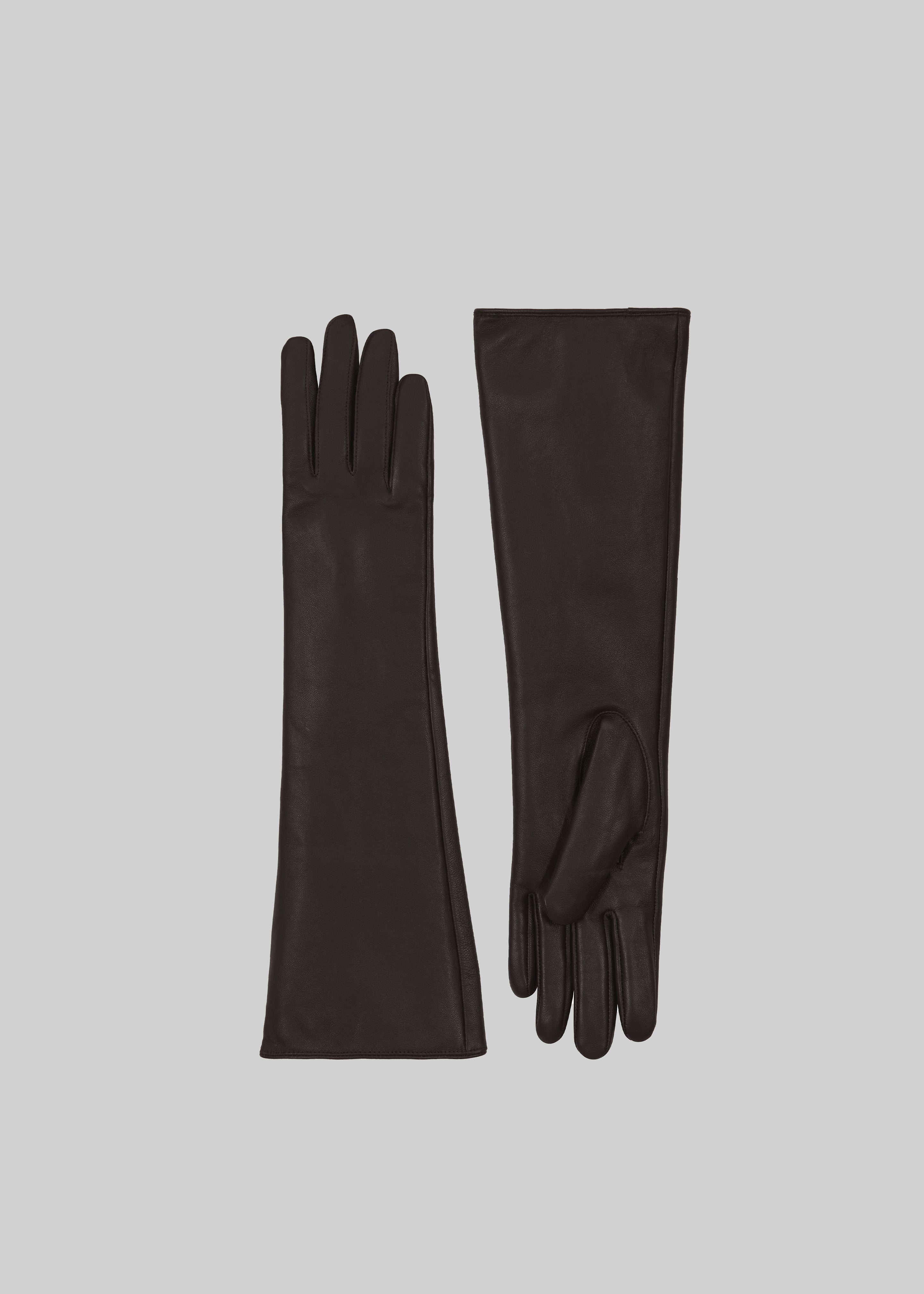 Jorna Long Leather Gloves - Brown - 1