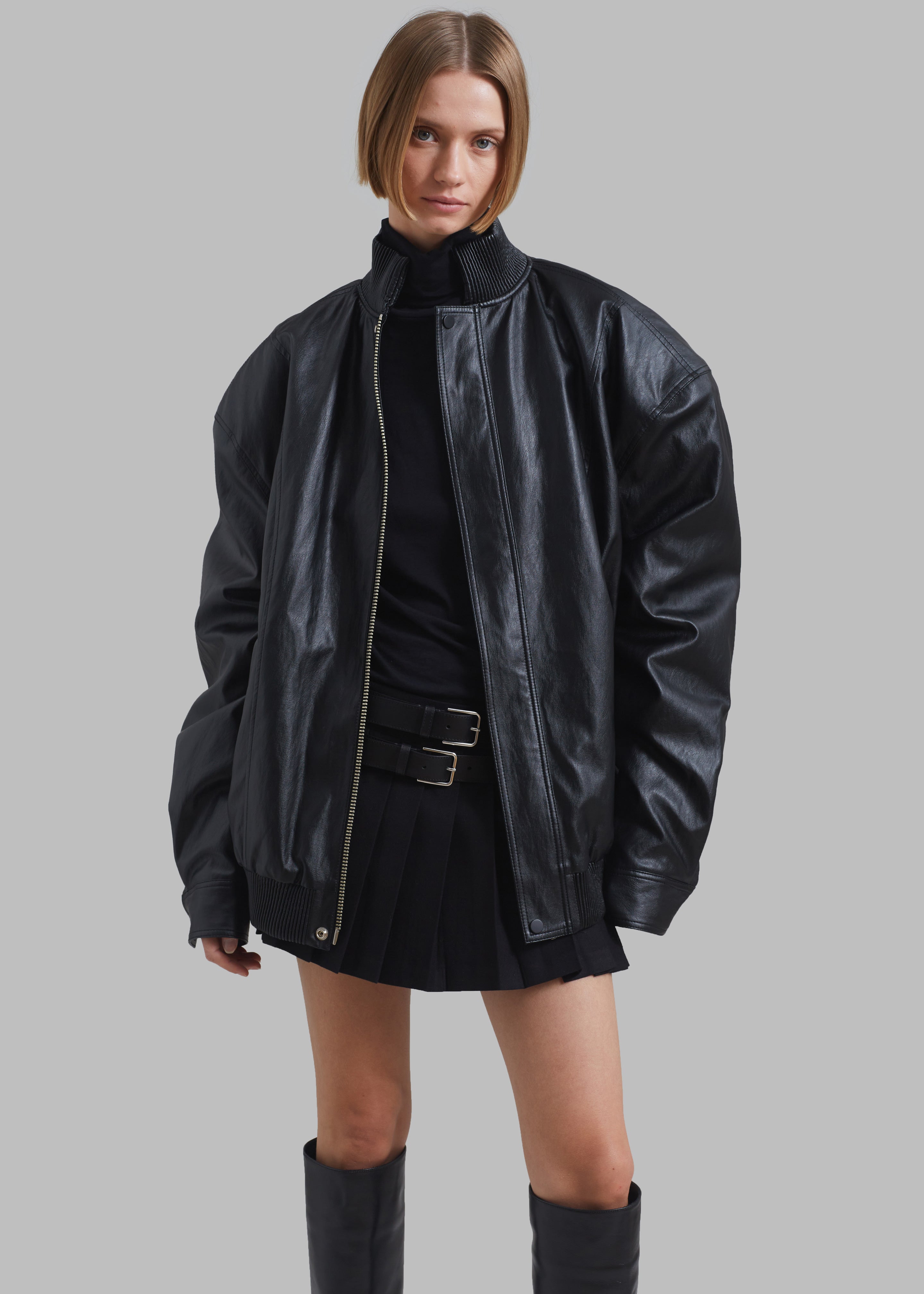 Jude Faux Leather Jacket - Black - 5