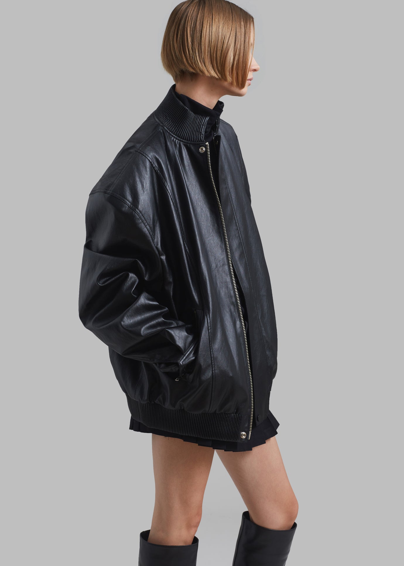 Jude Faux Leather Jacket - Black