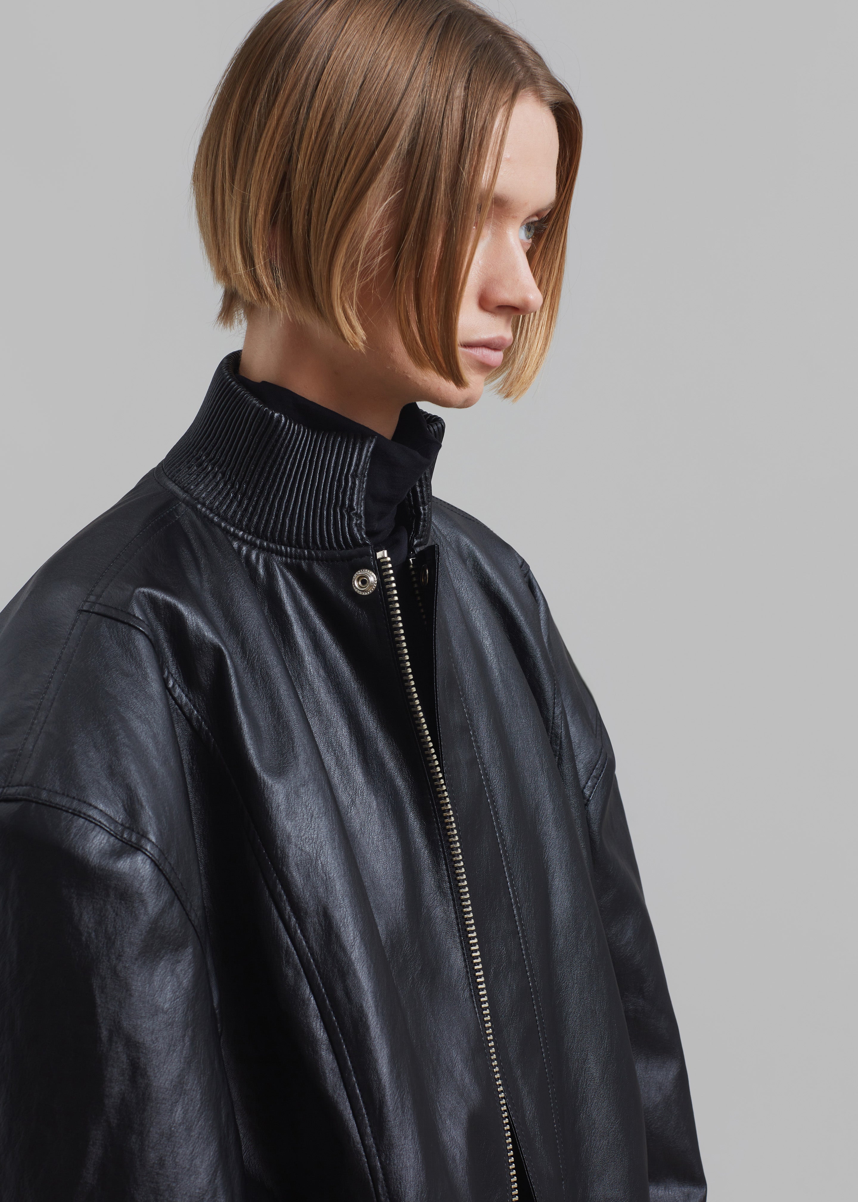 Jude Faux Leather Jacket - Black - 4