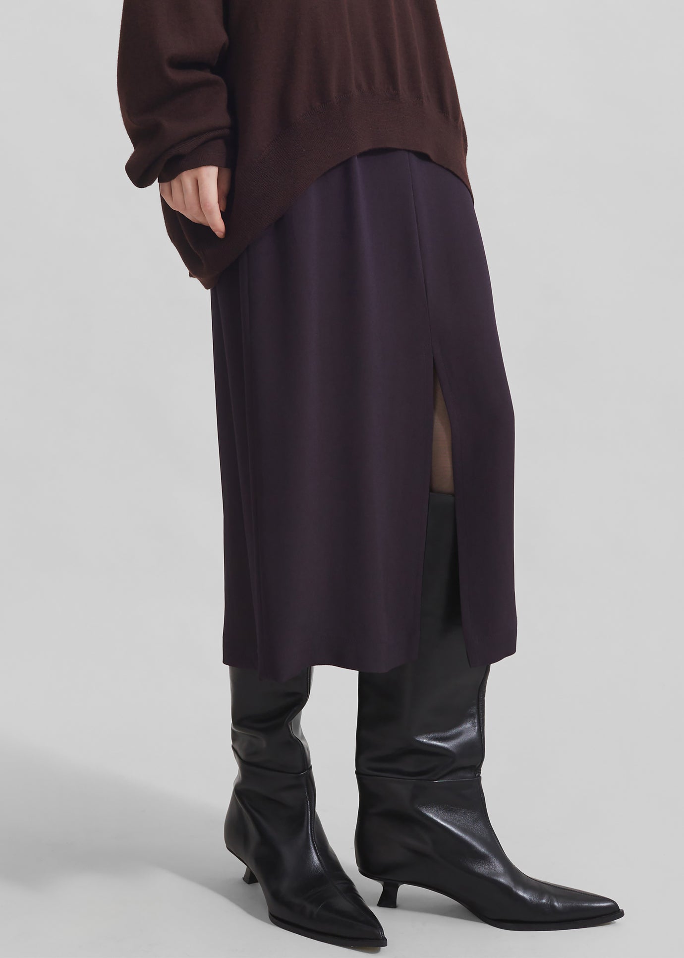 Judy Midi Skirt - Dark Plum - 1