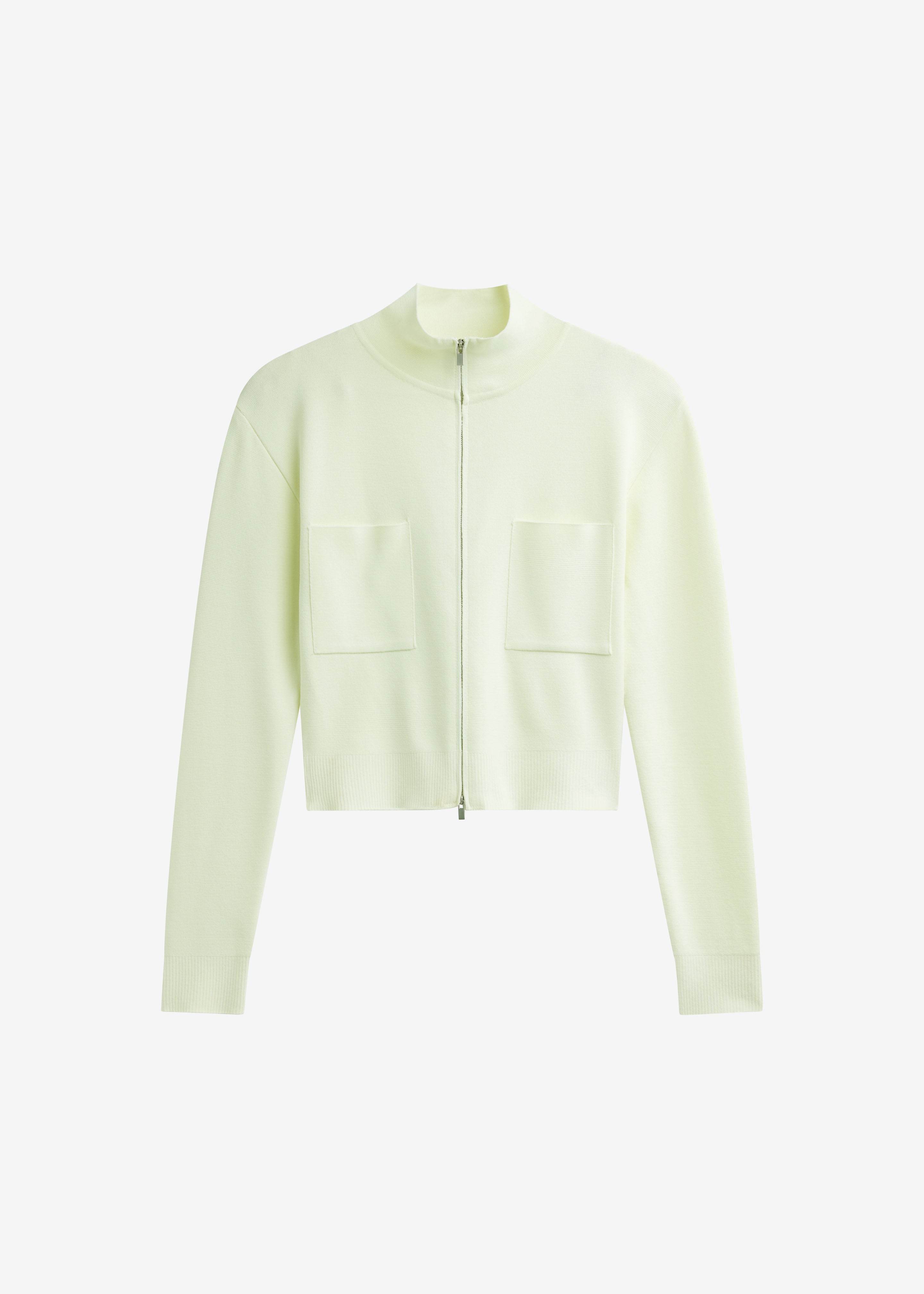 Juilly Knit Zip Cardigan - Pale Yellow - 7