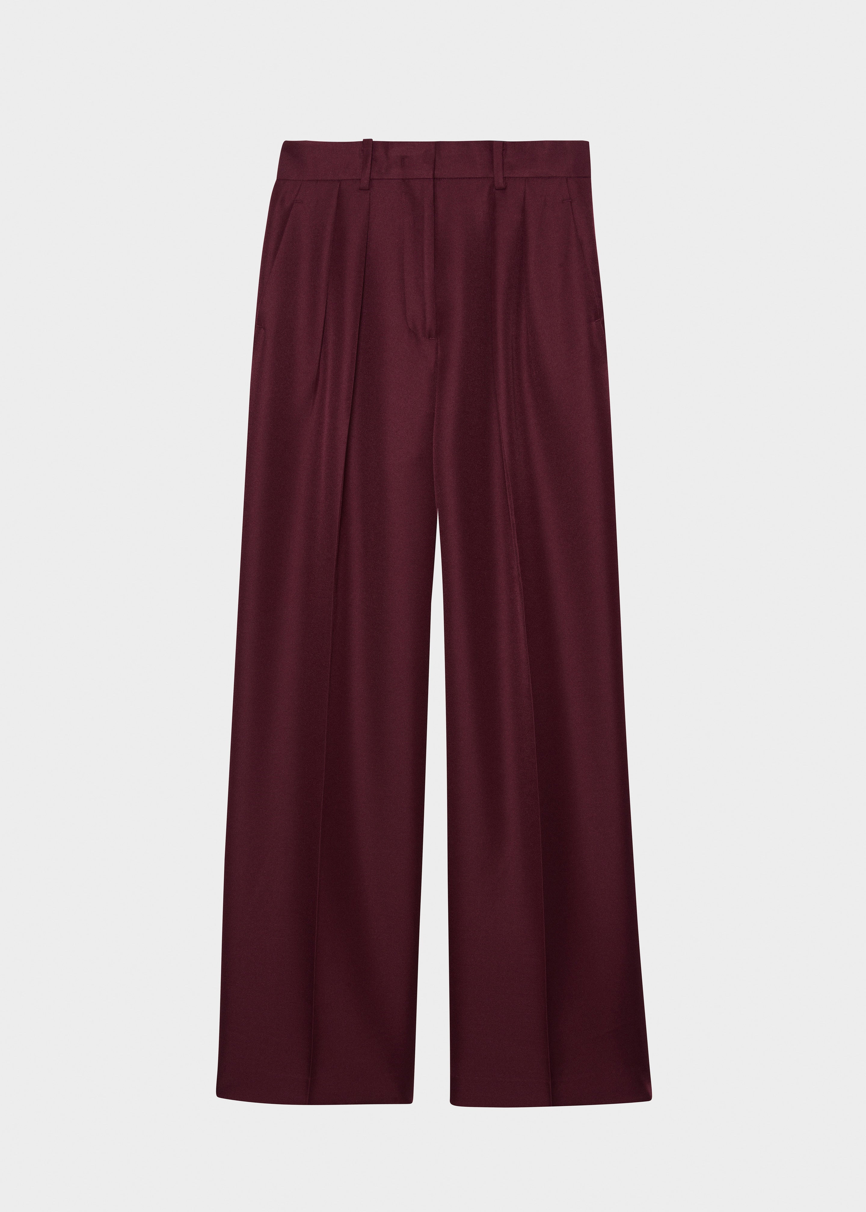 Tansy Pleated Trousers - Burgundy - 14