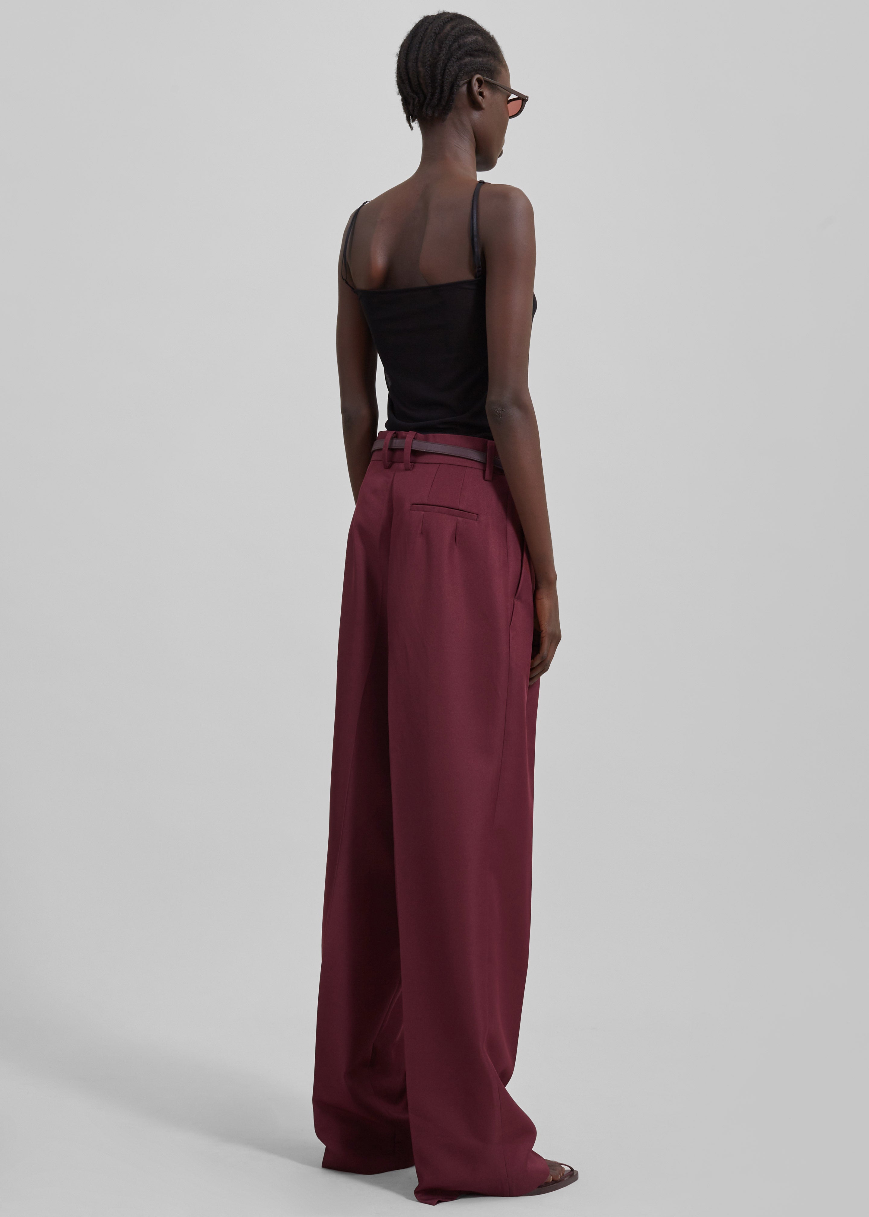 Tansy Pleated Trousers - Burgundy - 13