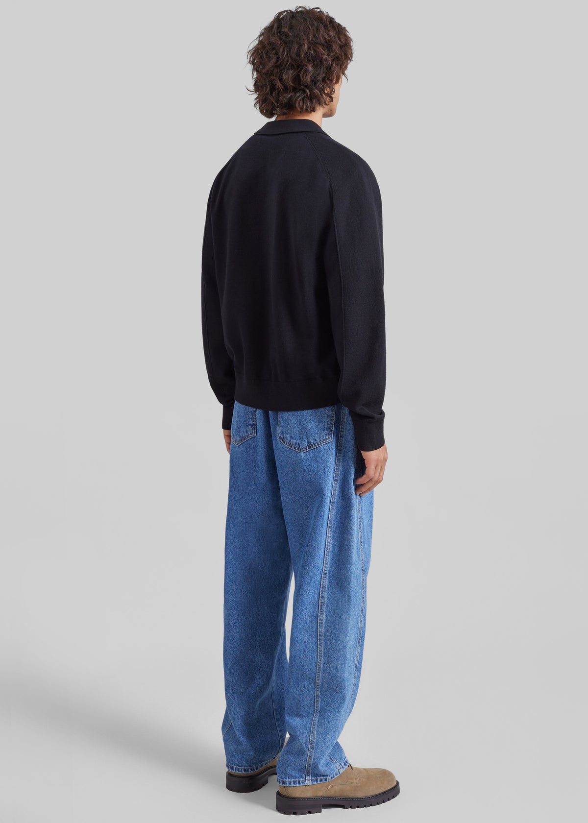 Julio Knit Polo Cardigan - Black