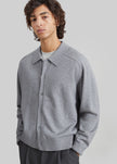 Julio Knit Polo Cardigan - Light Grey