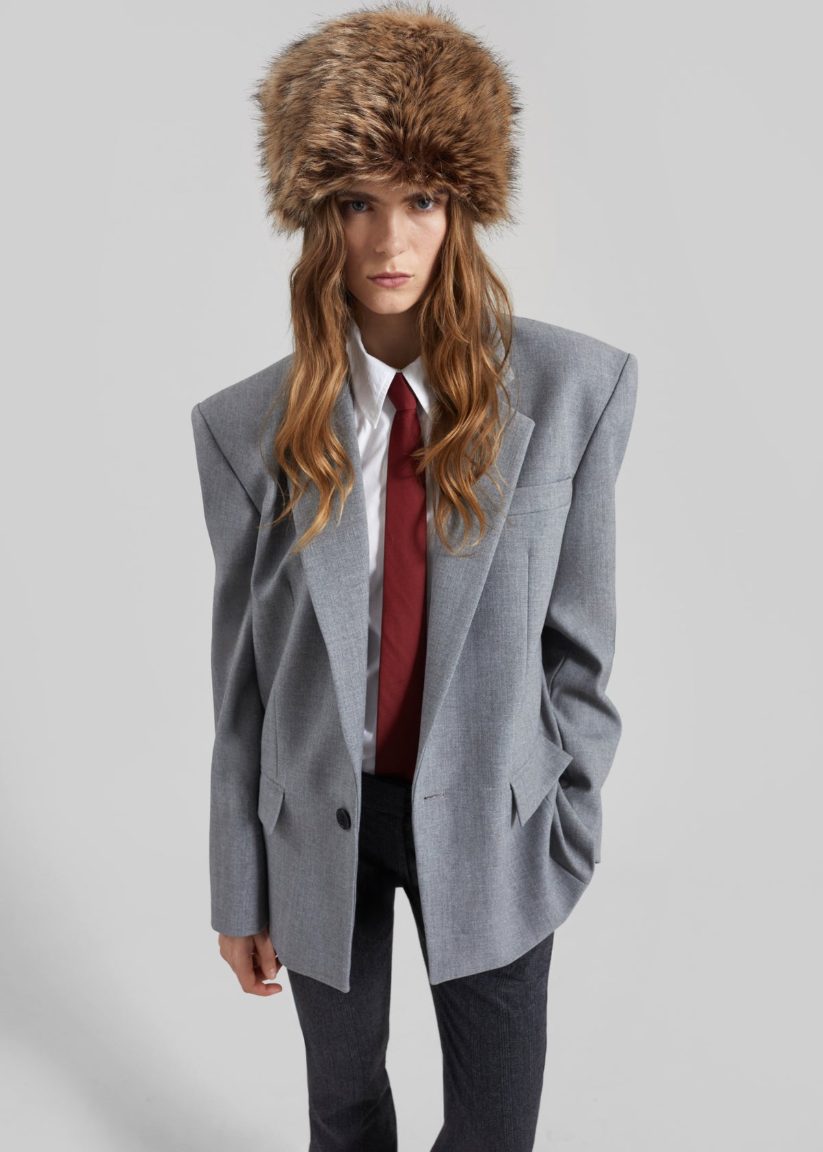 Jun Textured Blazer - Grey Melange - 2