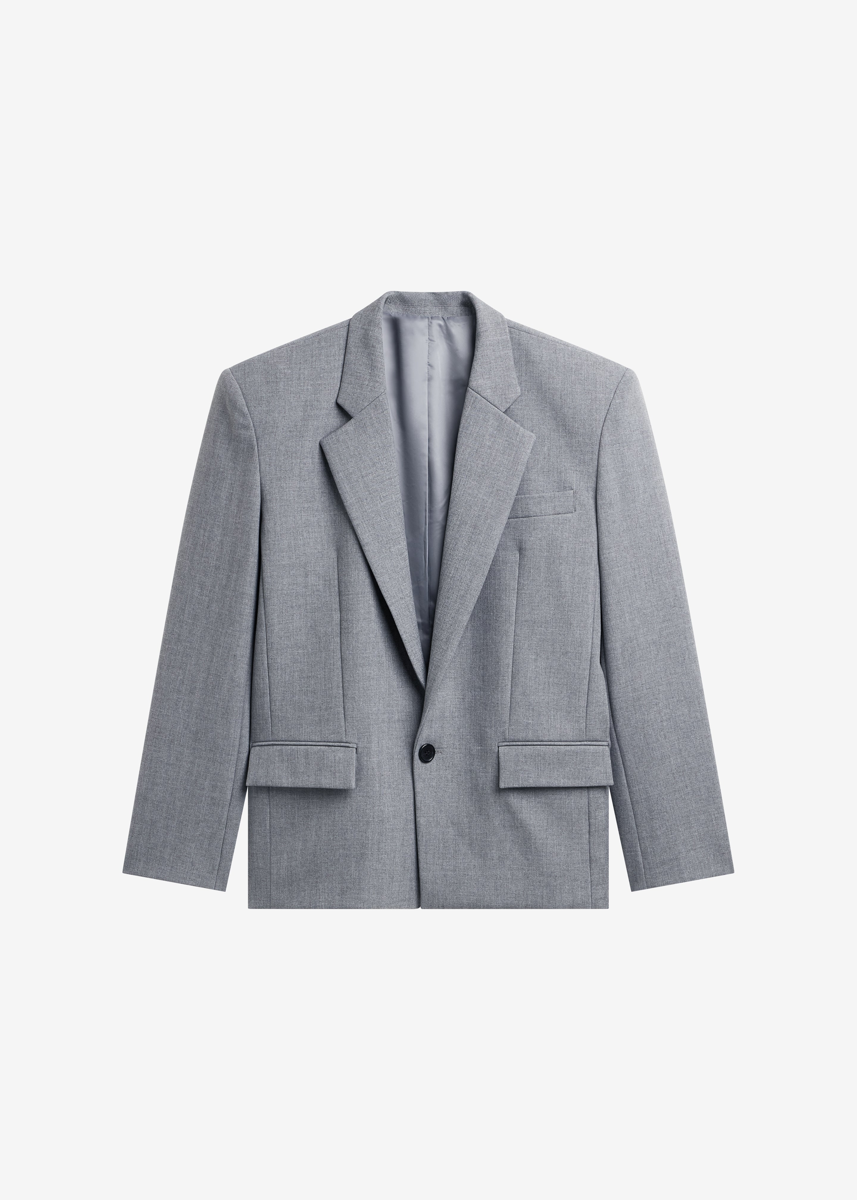Jun Textured Blazer - Grey Melange – The Frankie Shop
