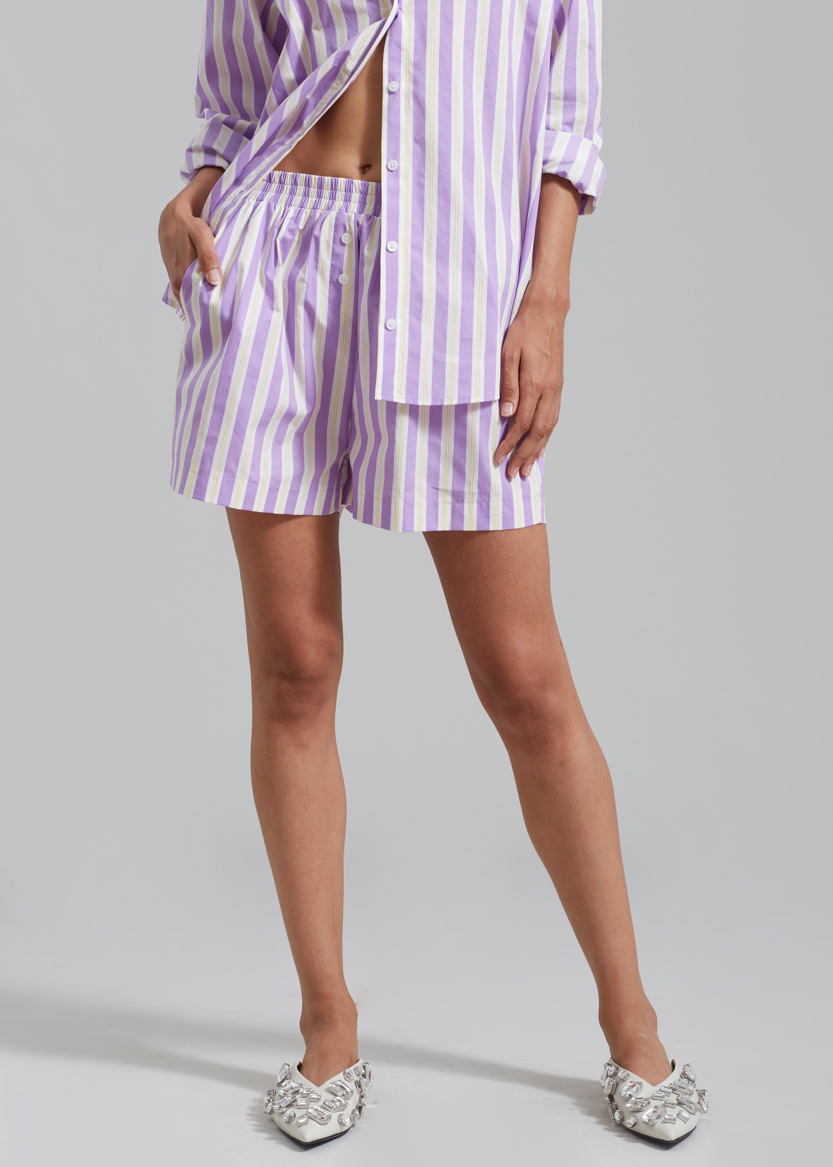 Juno Boxer Shorts - Violet Stripe - 2