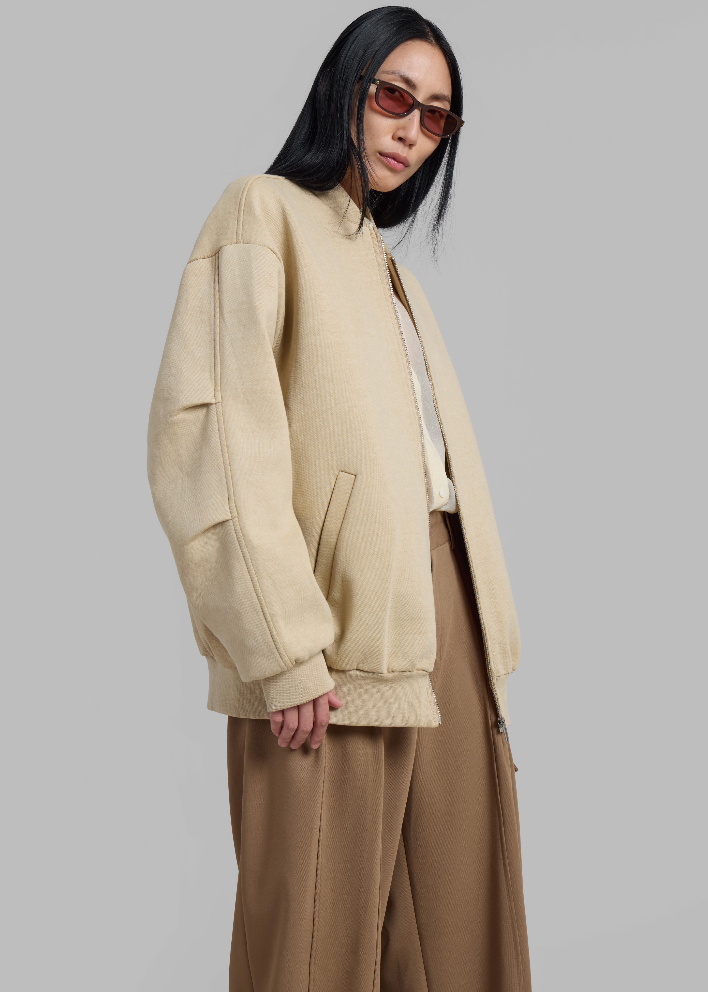 Jura Cotton Bomber Jacket - Beige - 2