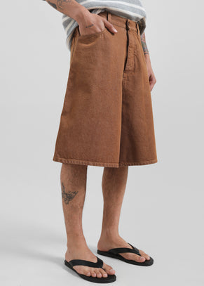 JW Anderson Aged Denim Shorts - Rust