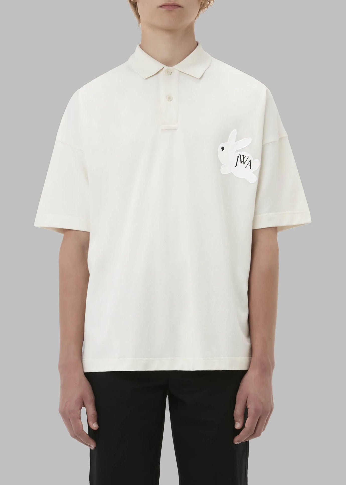 JW Anderson Bunny Embroidery Polo Shirt - Beige - 1