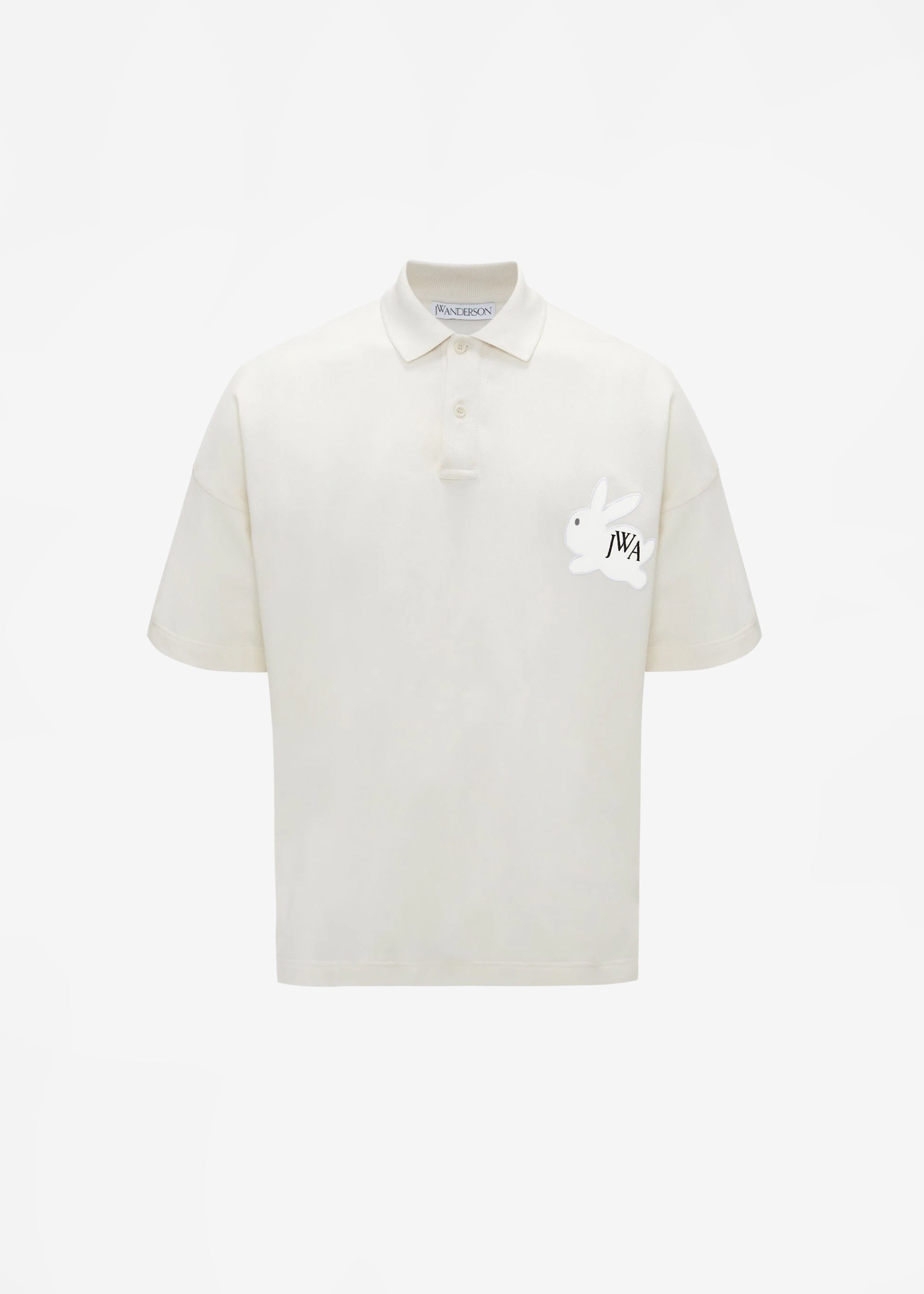 JW Anderson Bunny Embroidery Polo Shirt - Beige