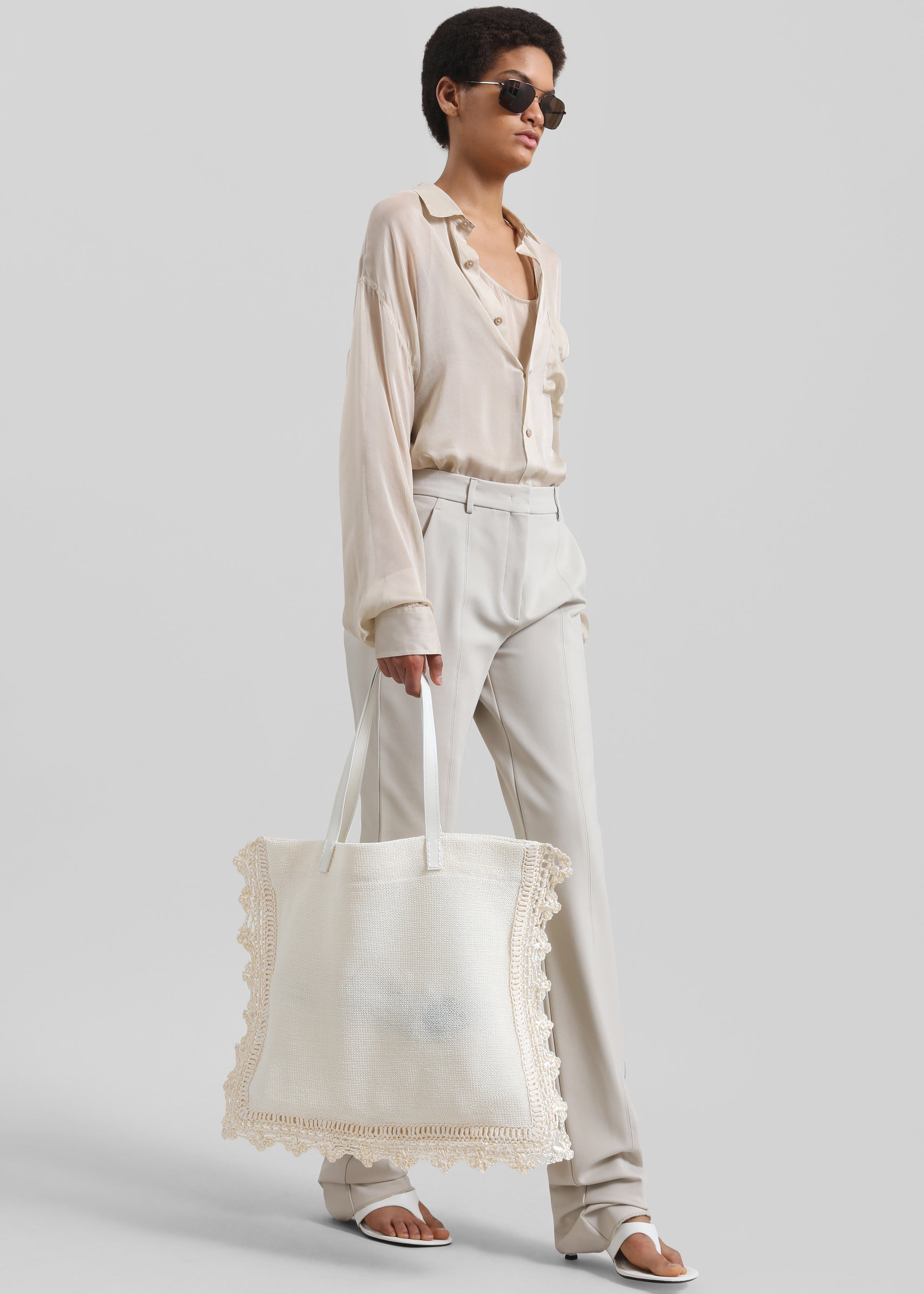 Shop the look image for JW Anderson Crochet Tote - Off White