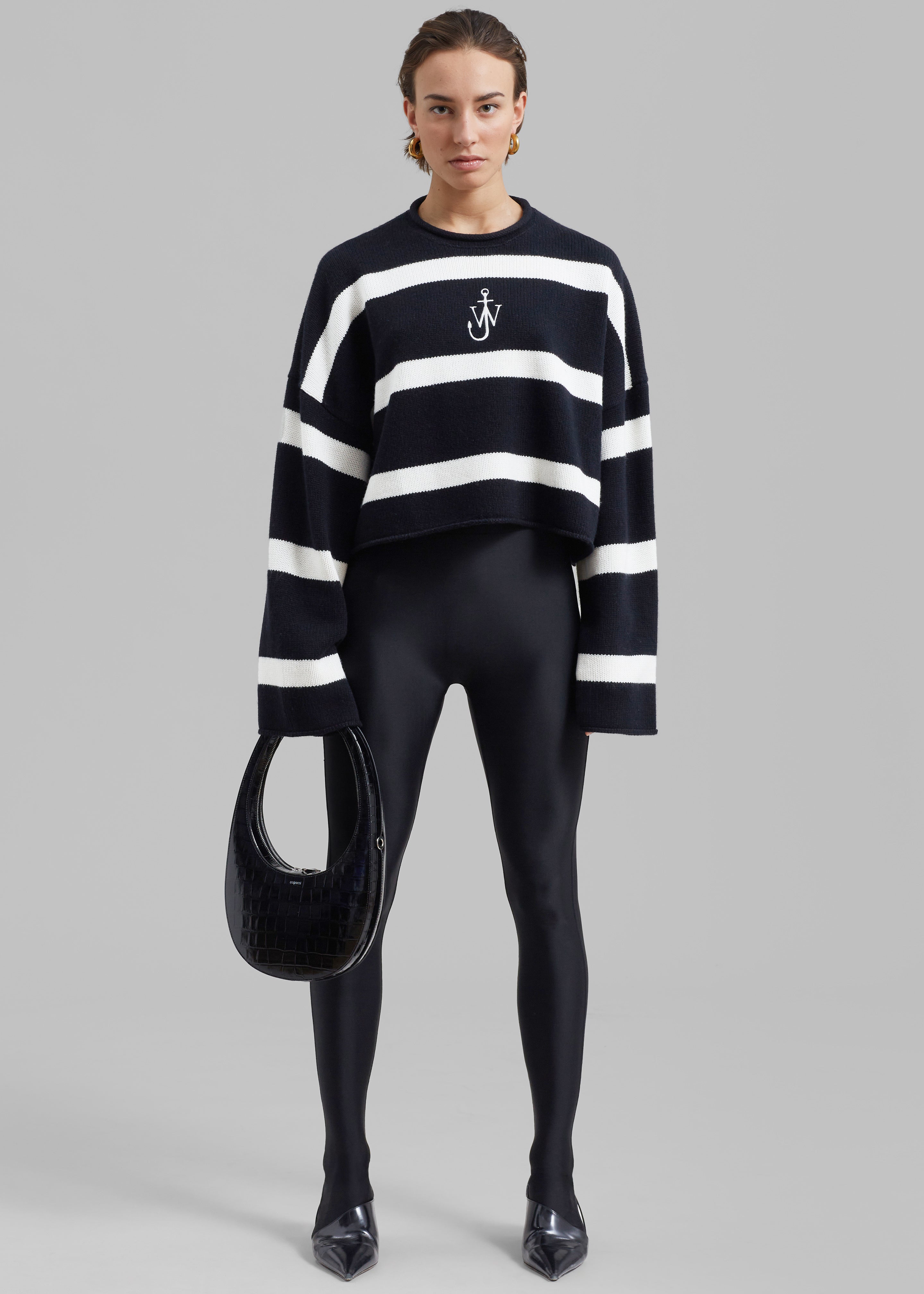 JW Anderson Cropped Anchor Jumper - Black/White - 2