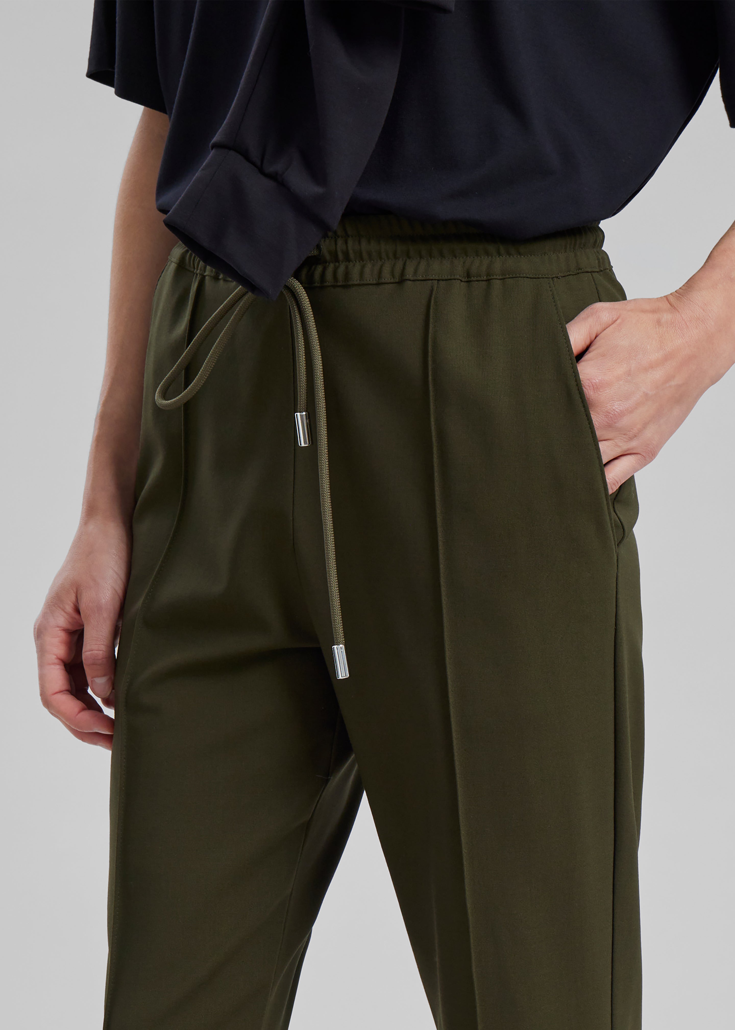 JW Anderson Drawstring Waist Tailored Trousers - Olive - 7