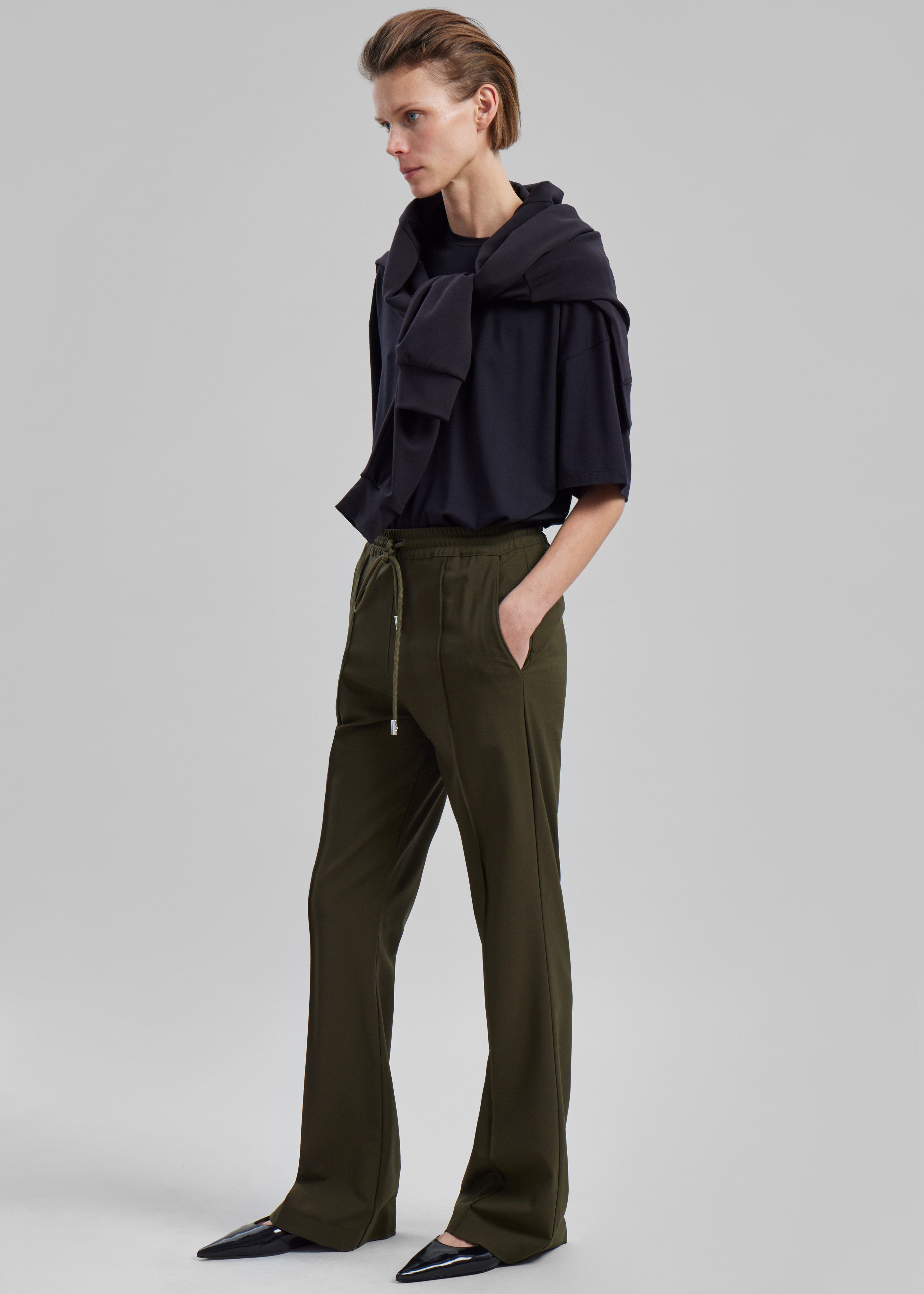 JW Anderson Drawstring Waist Tailored Trousers - Olive - 6