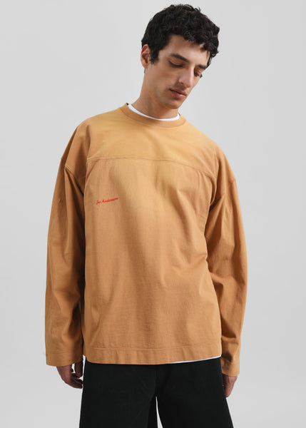 JW Anderson Garment Dyed Long Sleeve T-Shirt - Tobacco – The