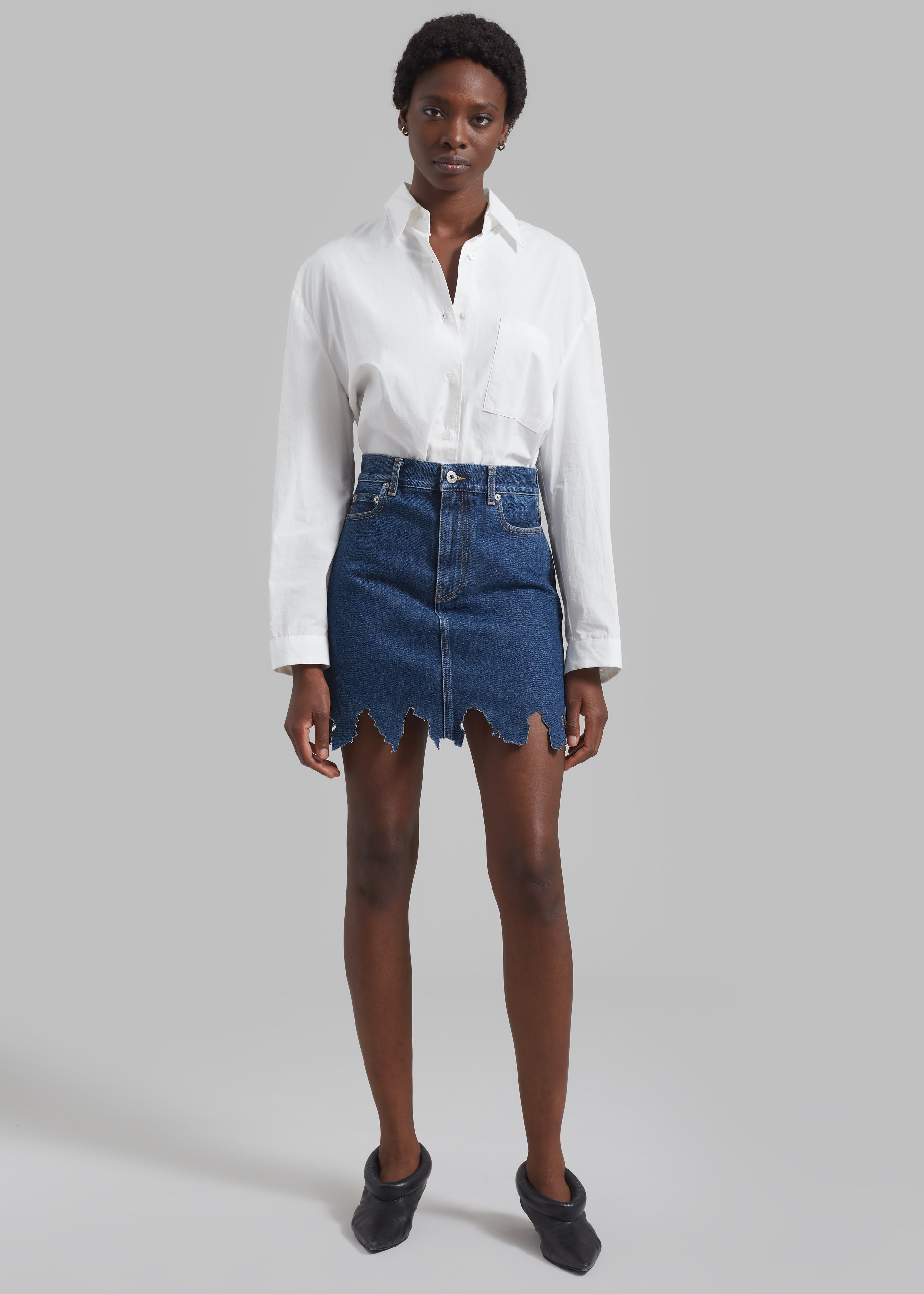 JW Anderson Lasercut Mini Skirt - Indigo - 4