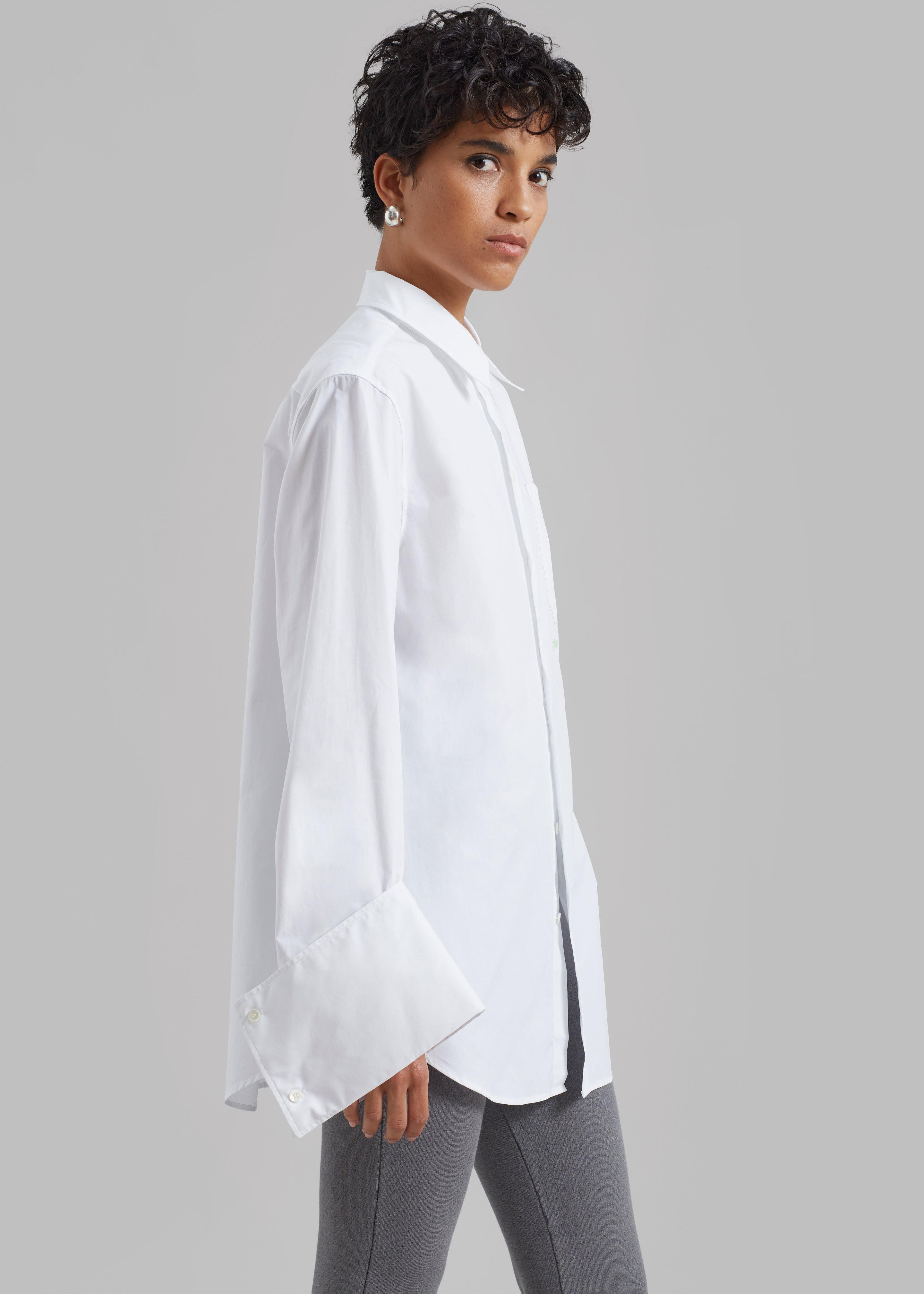 JW Anderson Oversized Cuff Shirt - White - 4