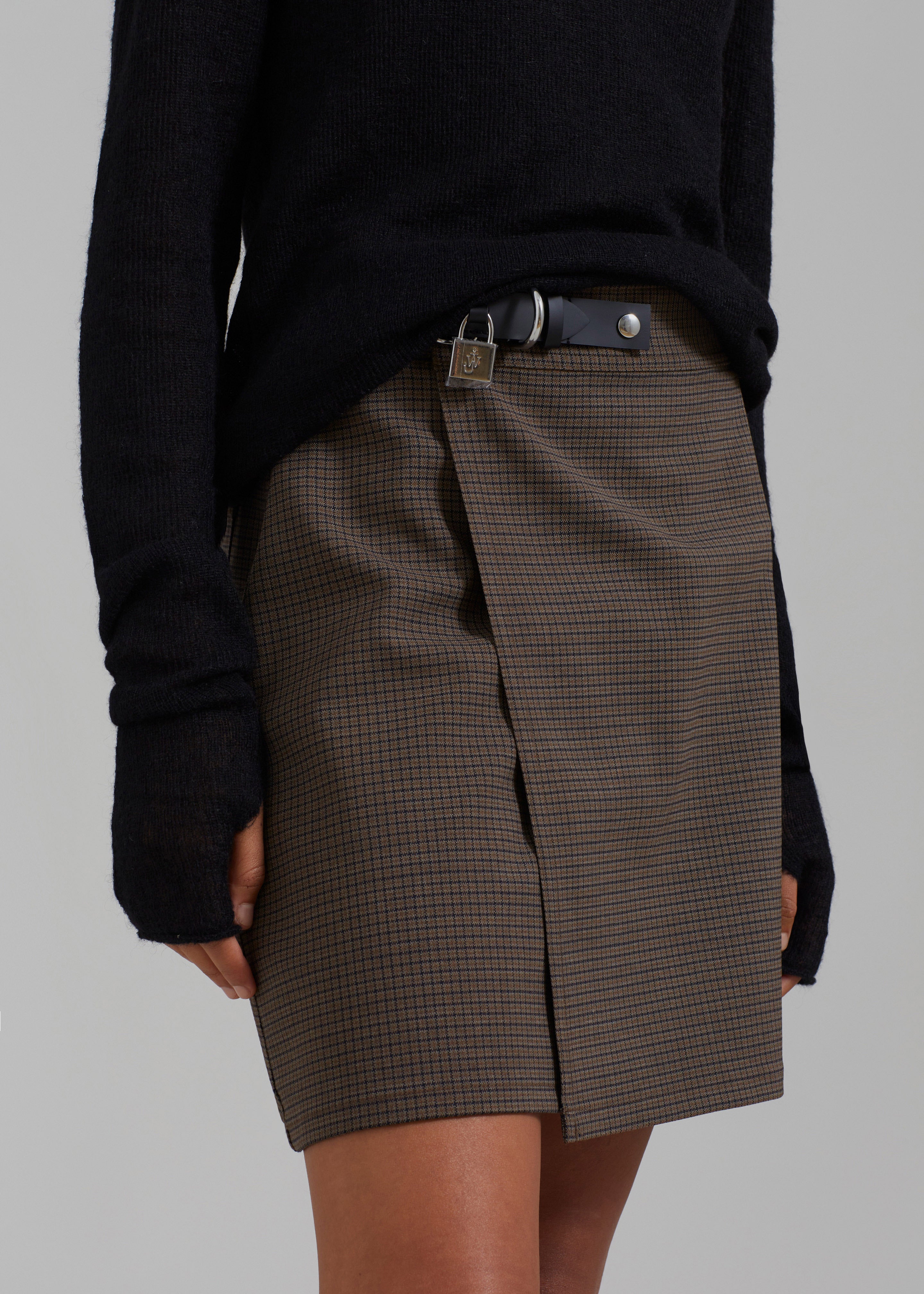 JW Anderson Padlock Strap Mini Skirt - Brown Sugar Comb - 4