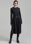 JW Anderson Padlock Strap Tie Dress - Charcoal Melange