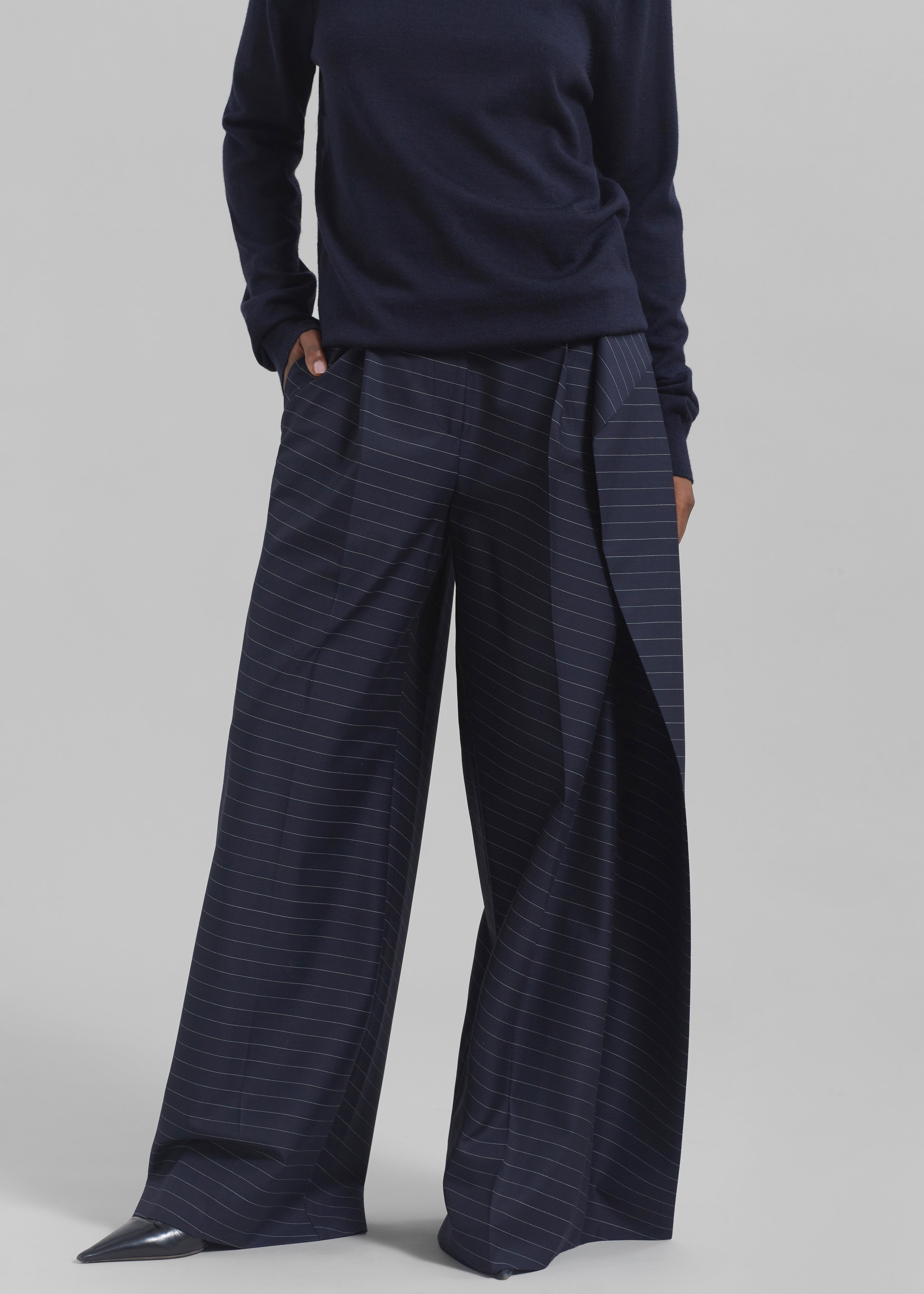 JW Anderson Side Panel Trousers - Navy - 1