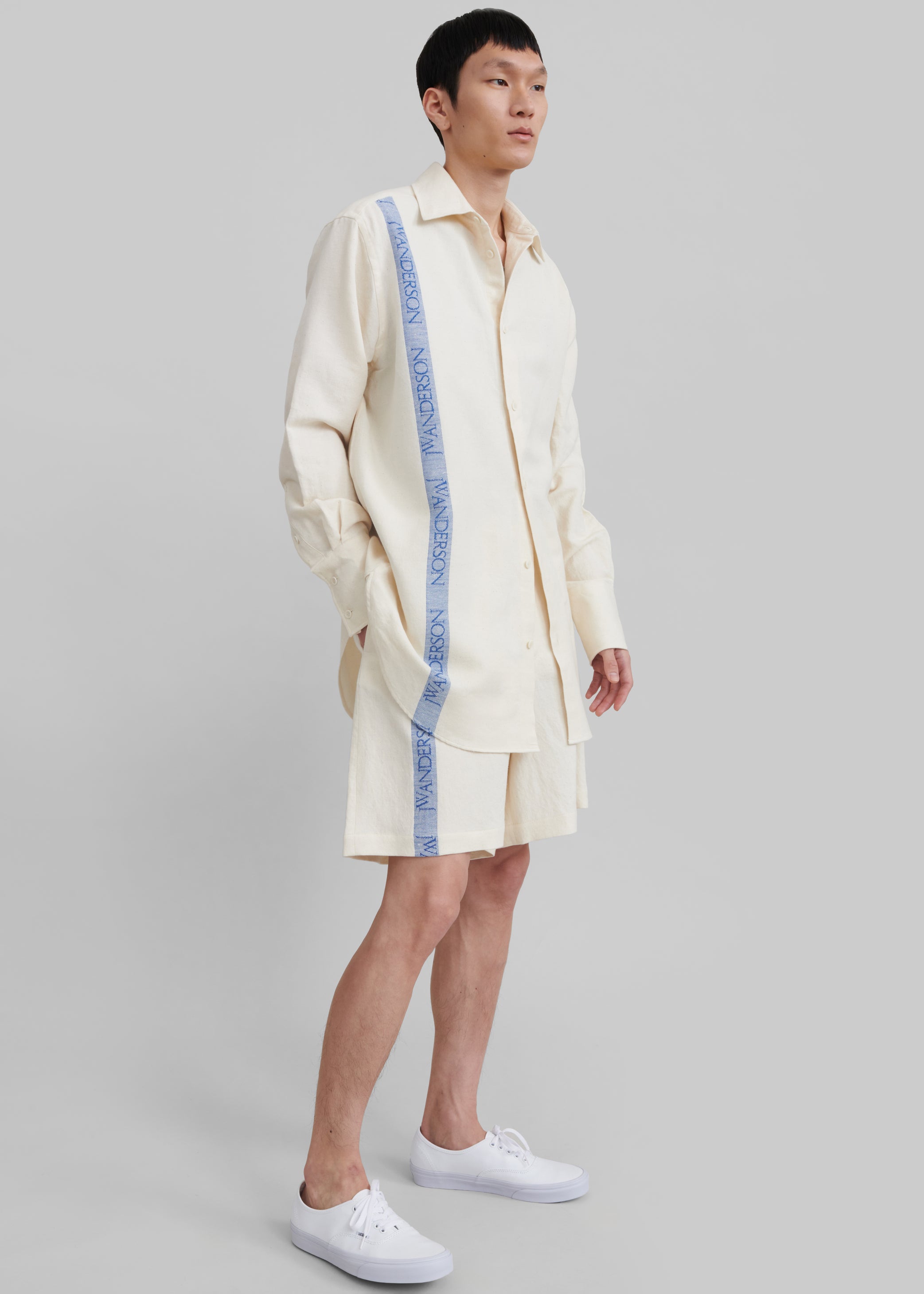 Shop the look image for JW Anderson Tea Towel Oversized Shirt - Off White