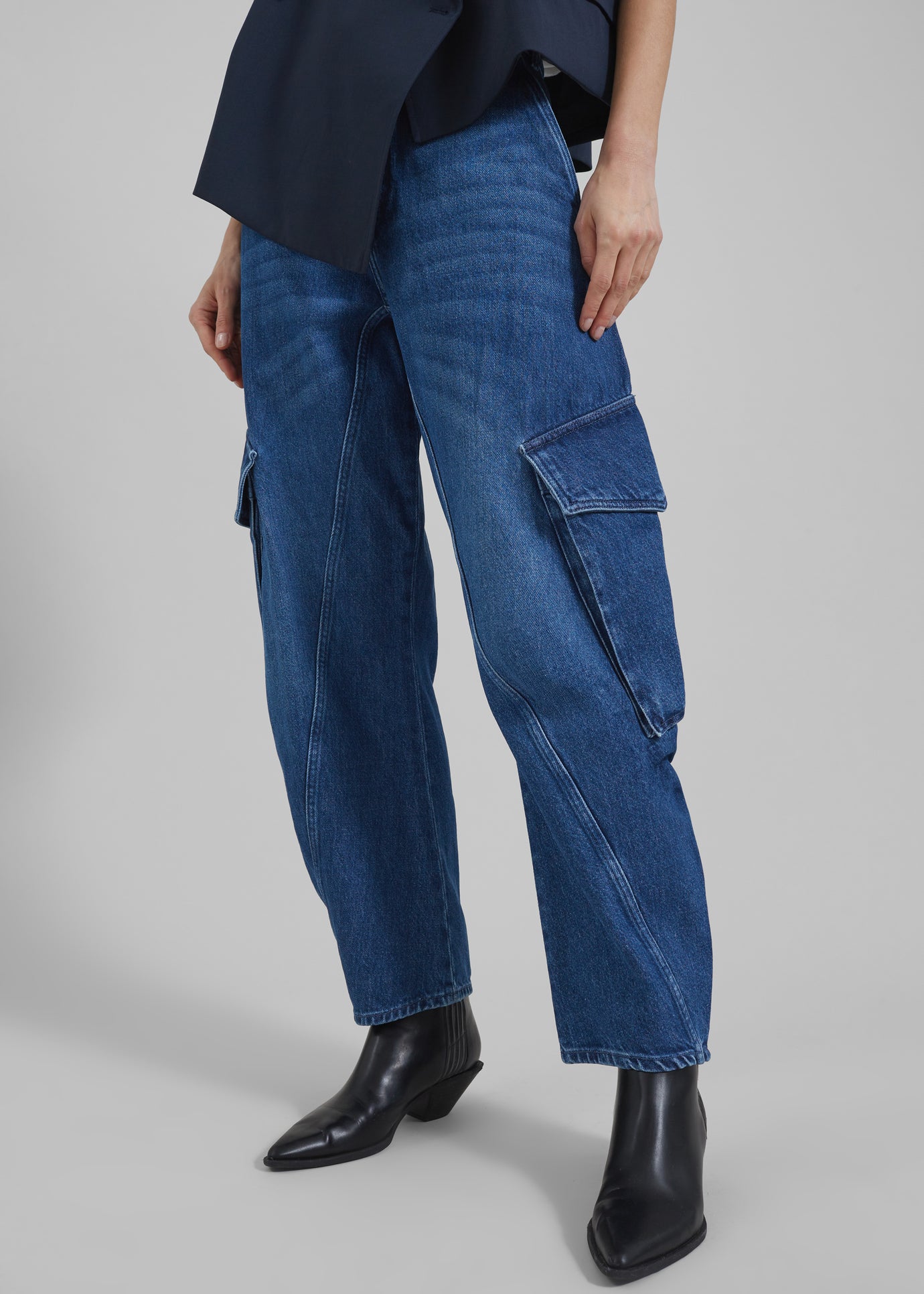 JW Anderson Twisted Cargo Jeans - Blue - 1