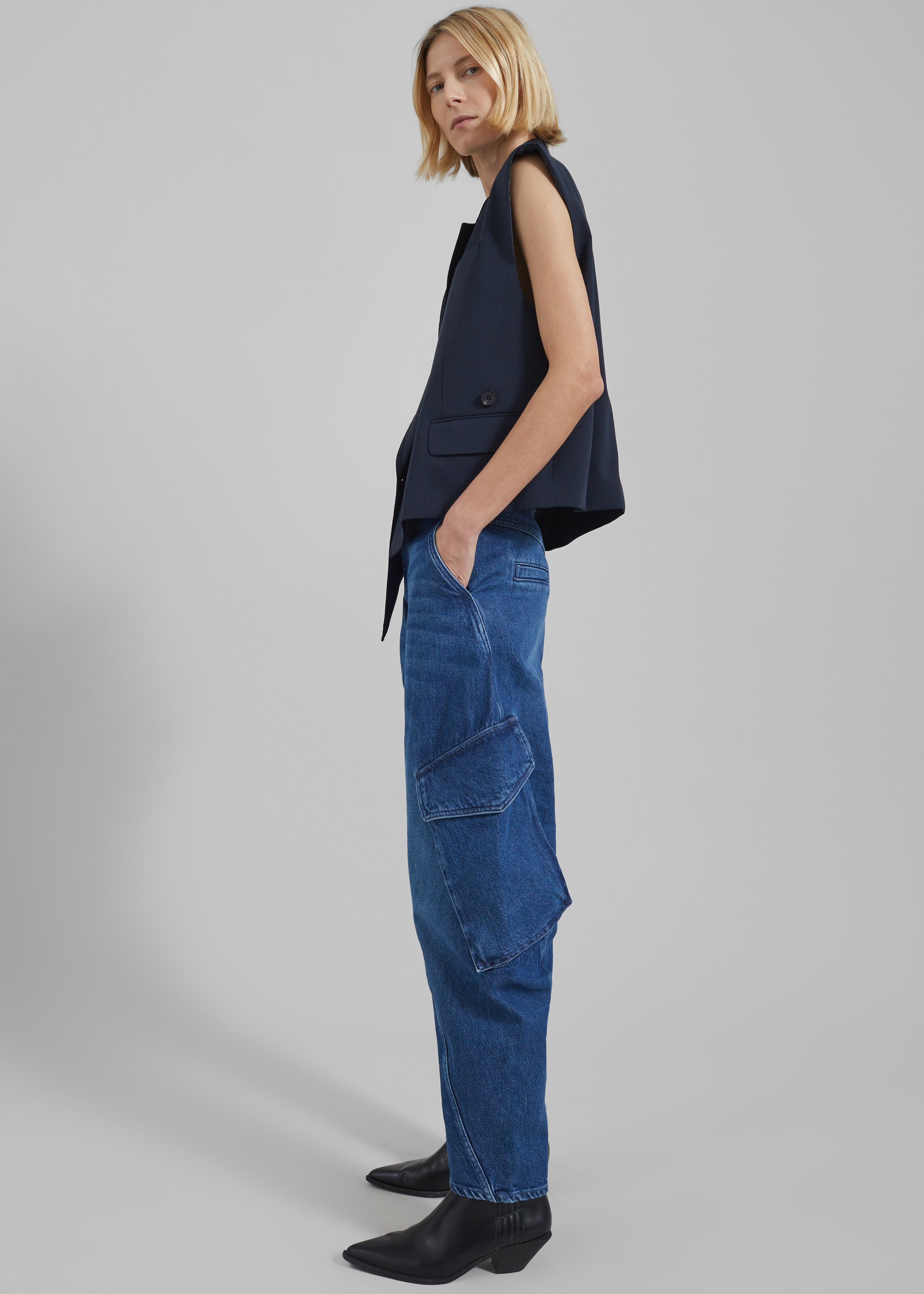 JW Anderson Twisted Cargo Jeans - Blue - 4