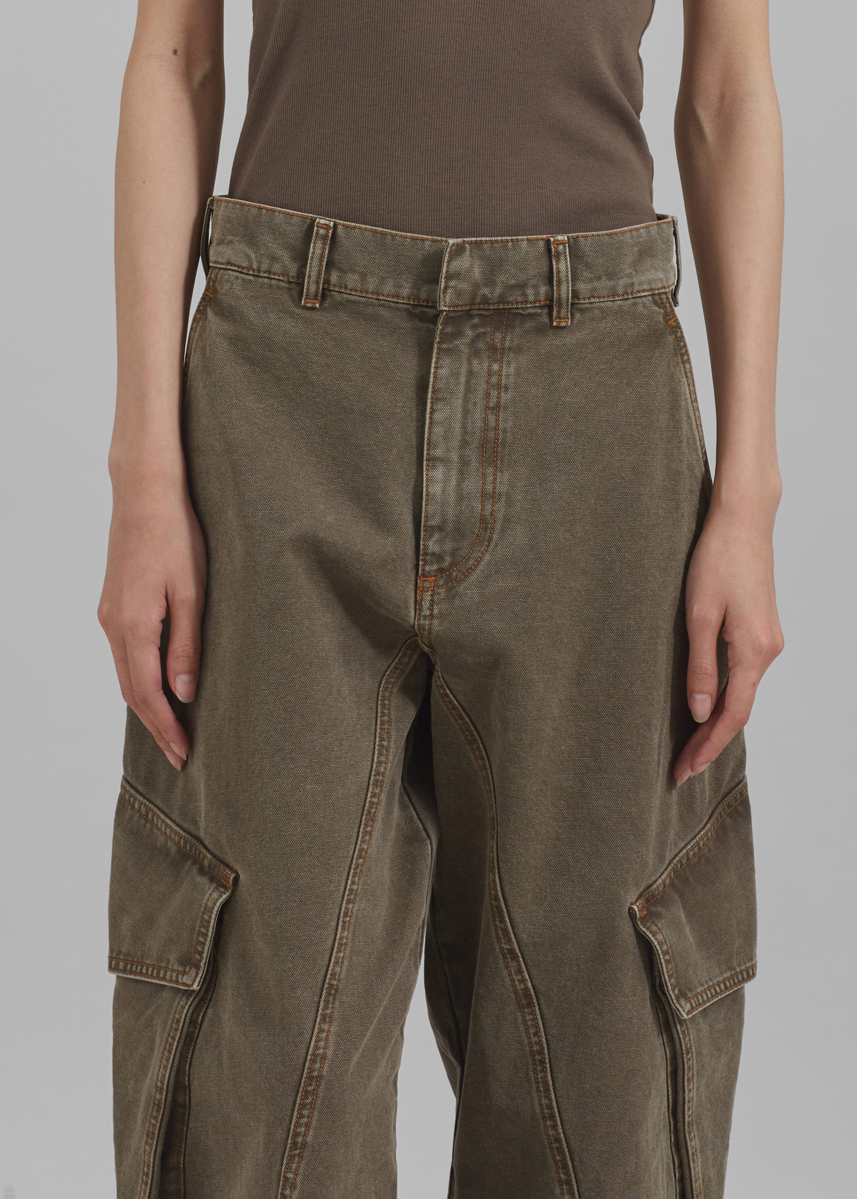 JW Anderson Twisted Cargo Trousers - Khaki - 4