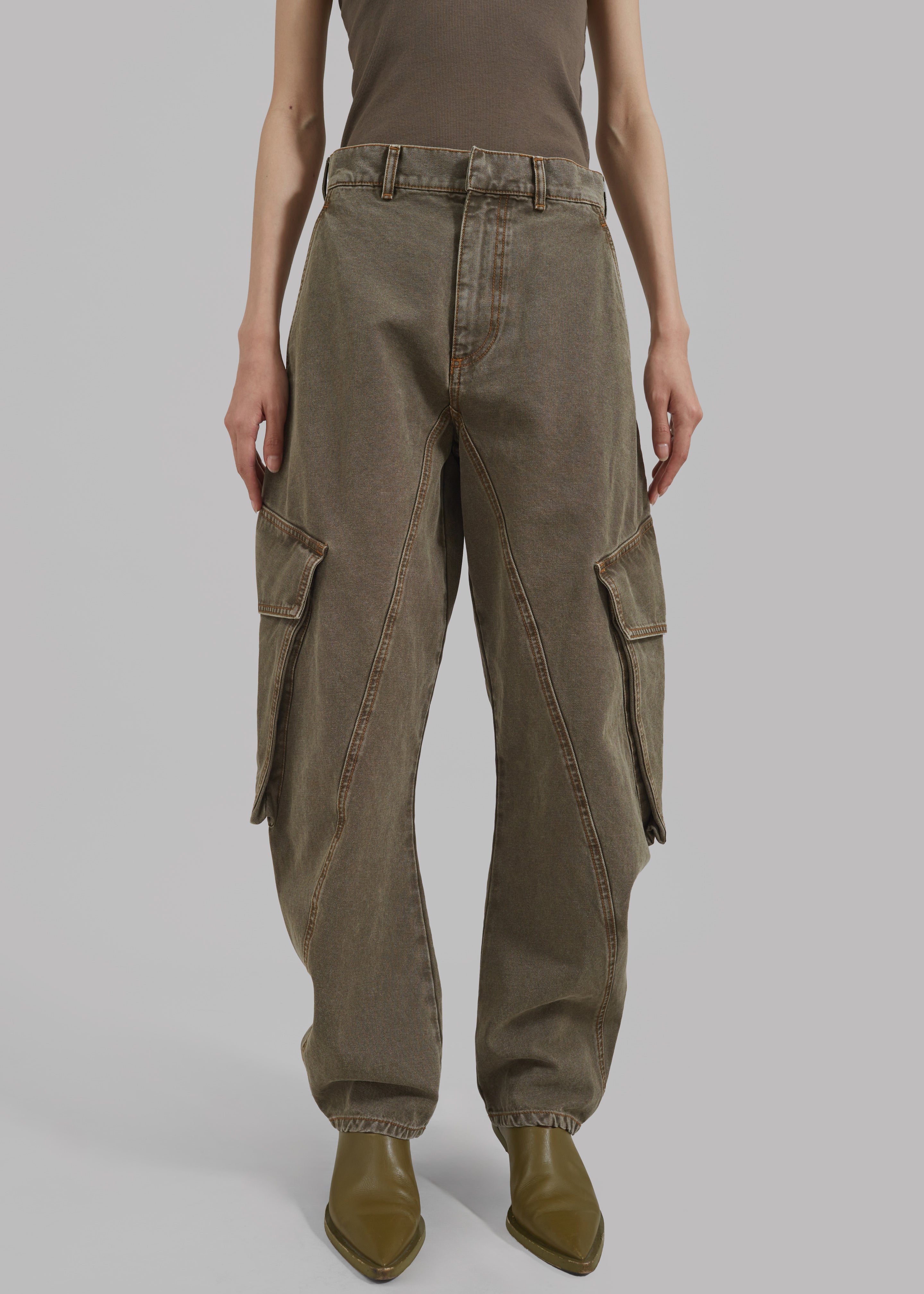 JW Anderson Twisted Cargo Trousers - Khaki - 6