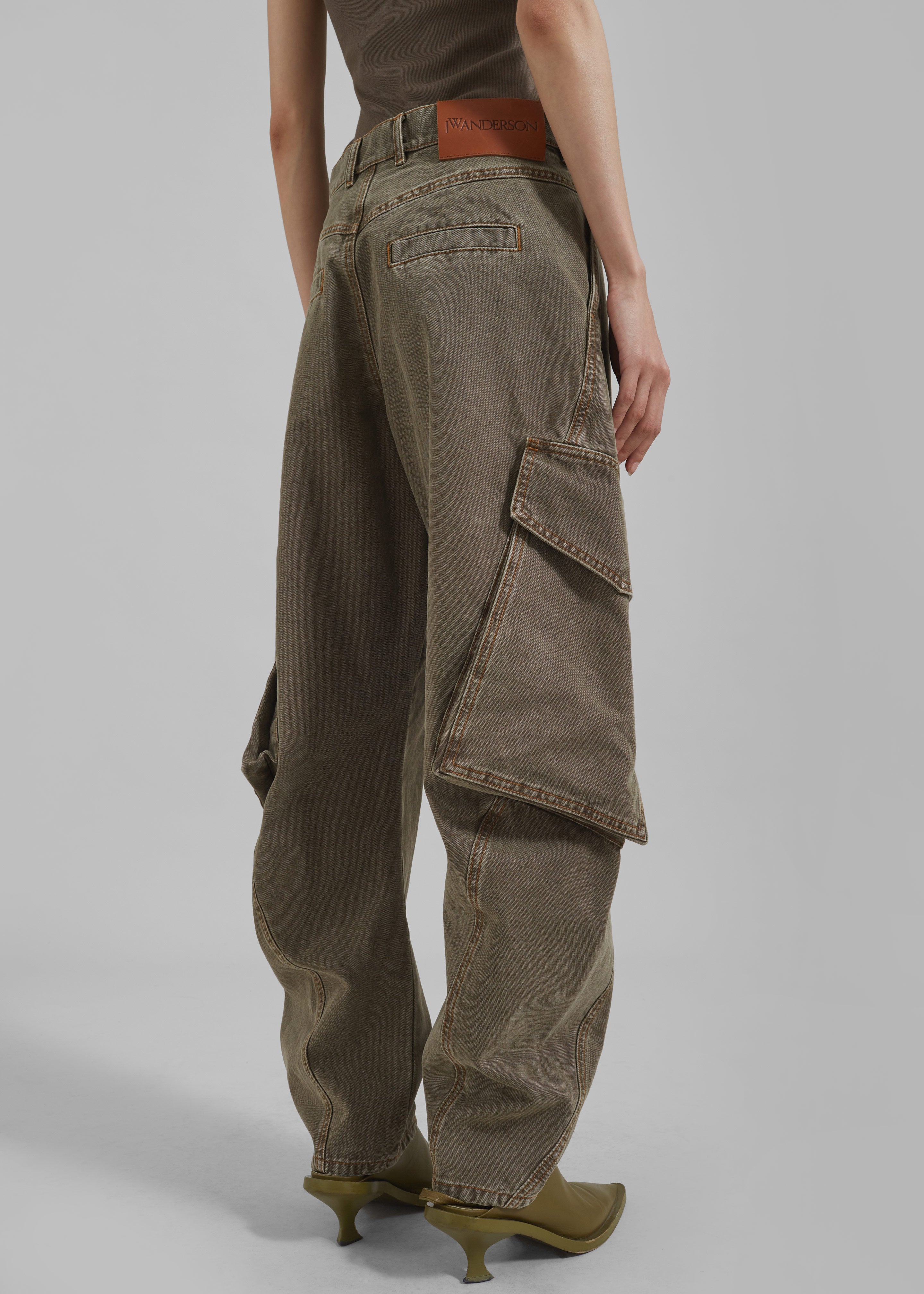 JW Anderson Twisted Cargo Trousers - Khaki - 2