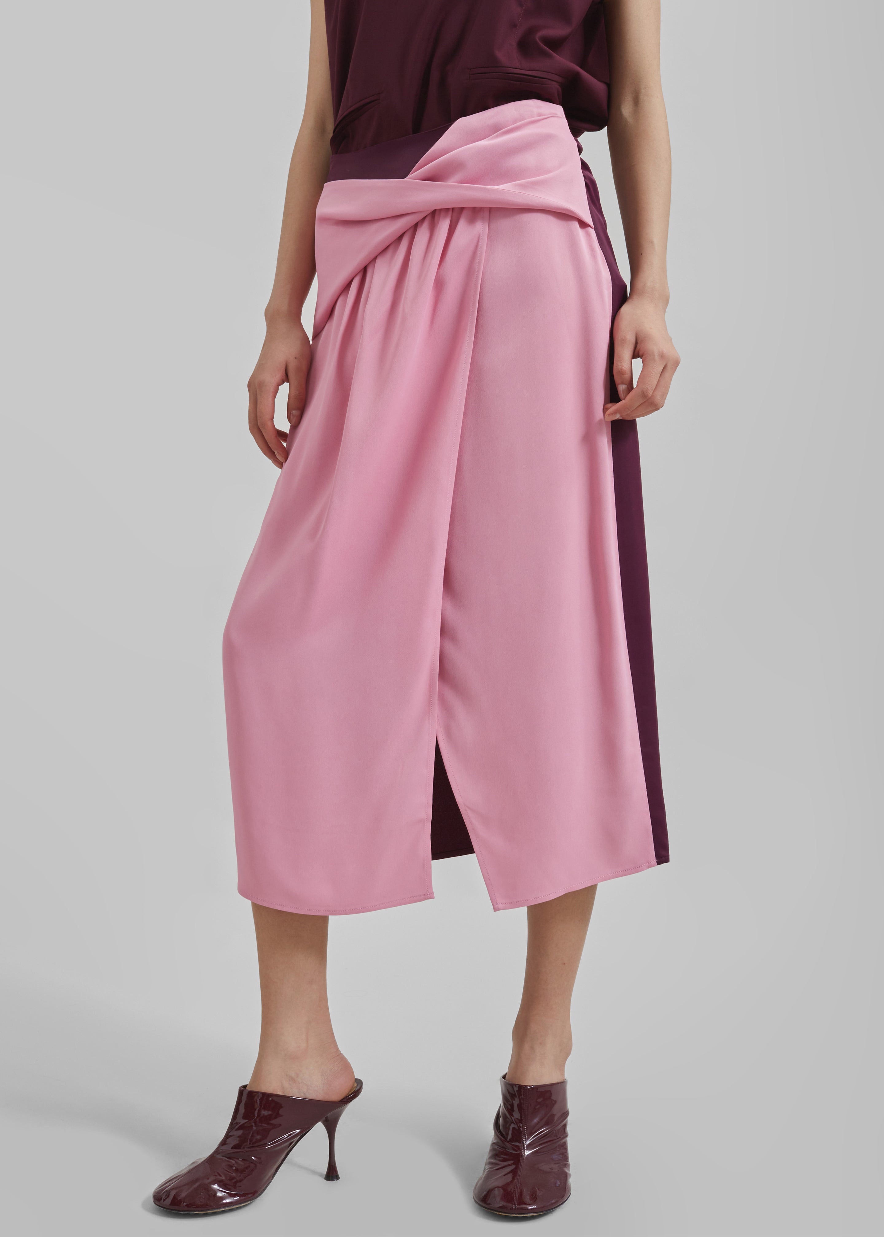 JW Anderson Twisted Midi Skirt - Bubblegum - 1