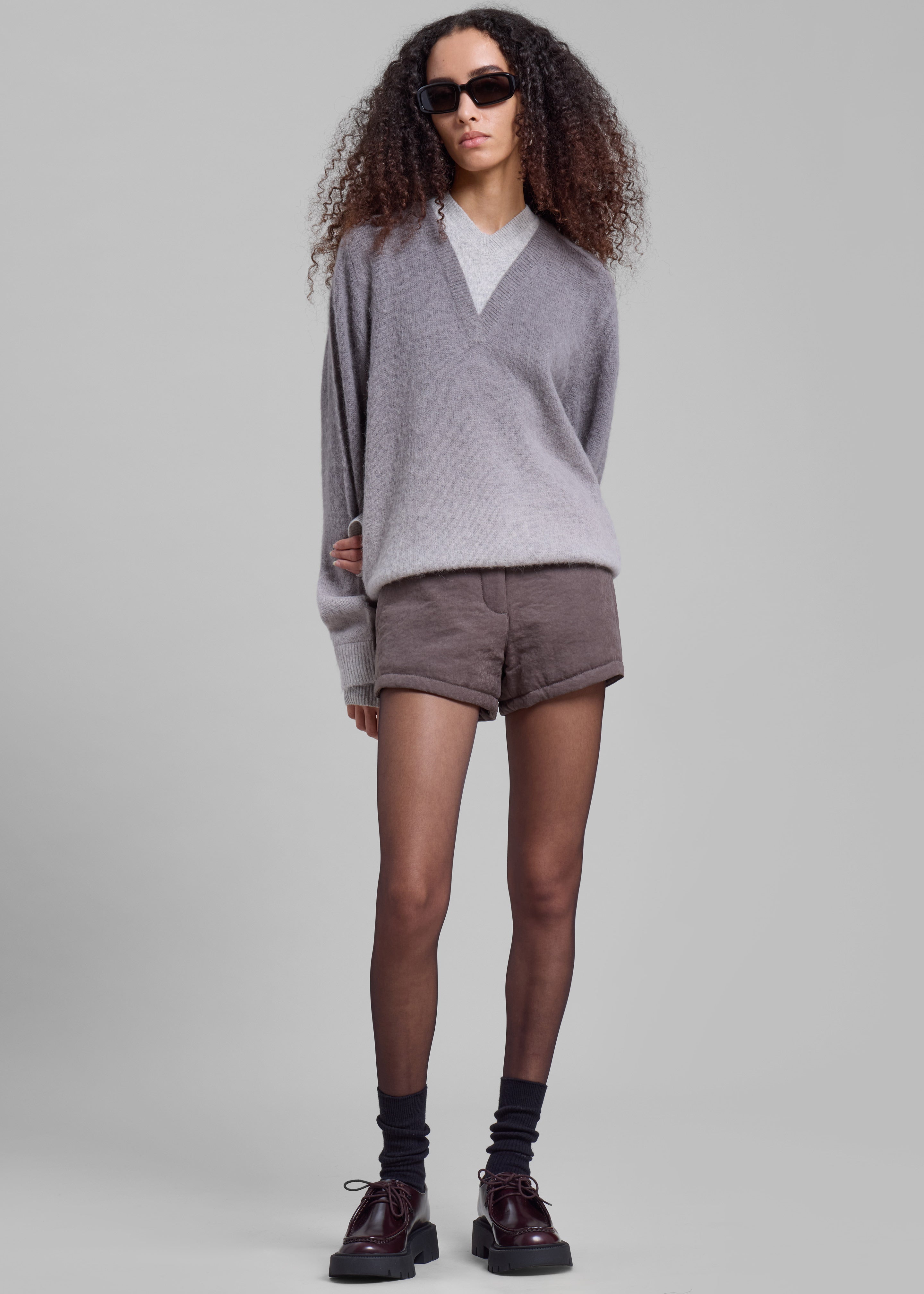 JW Anderson V-Neck Gradient Jumper - Dark Grey - 8