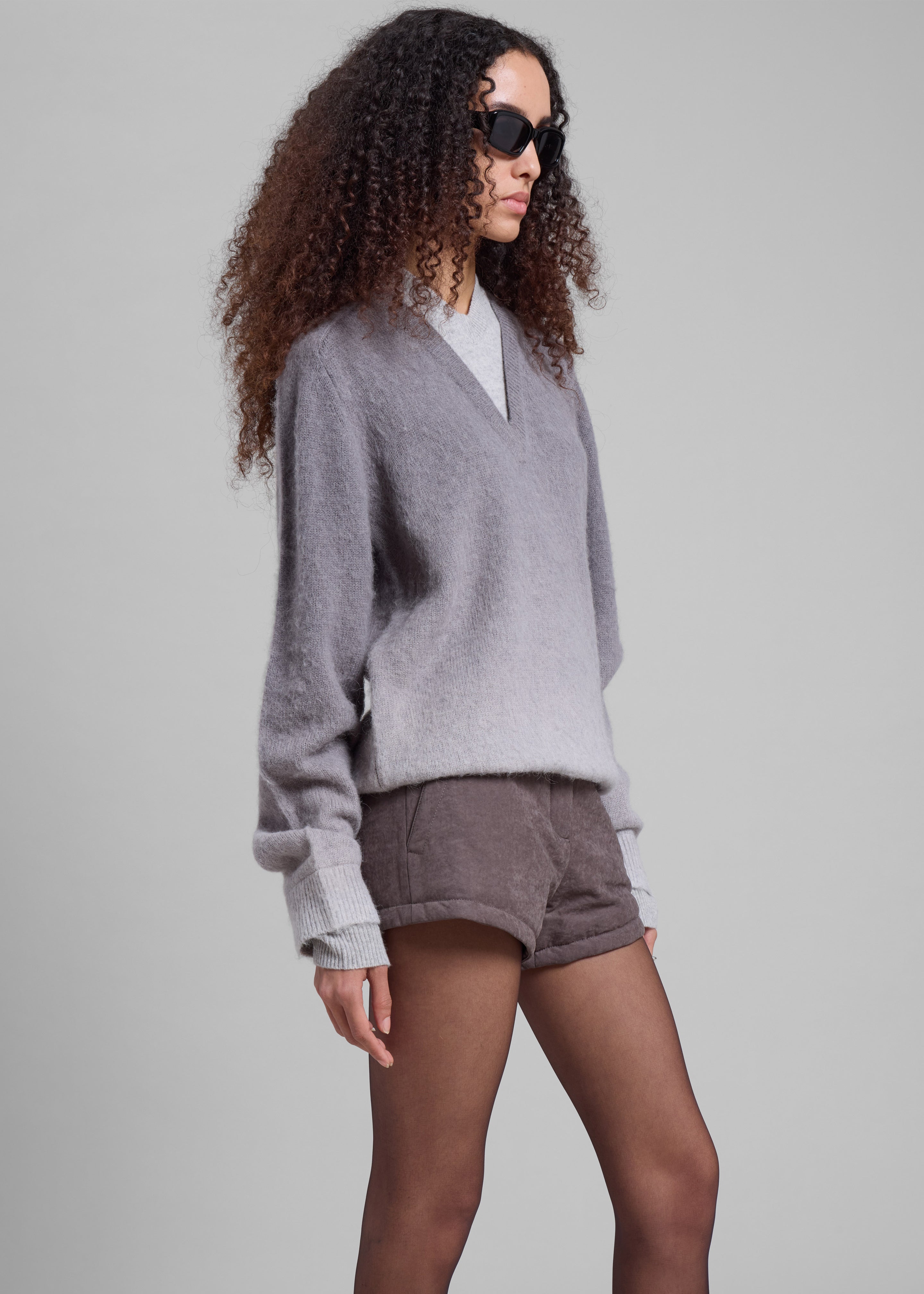 JW Anderson V-Neck Gradient Jumper - Dark Grey - 4