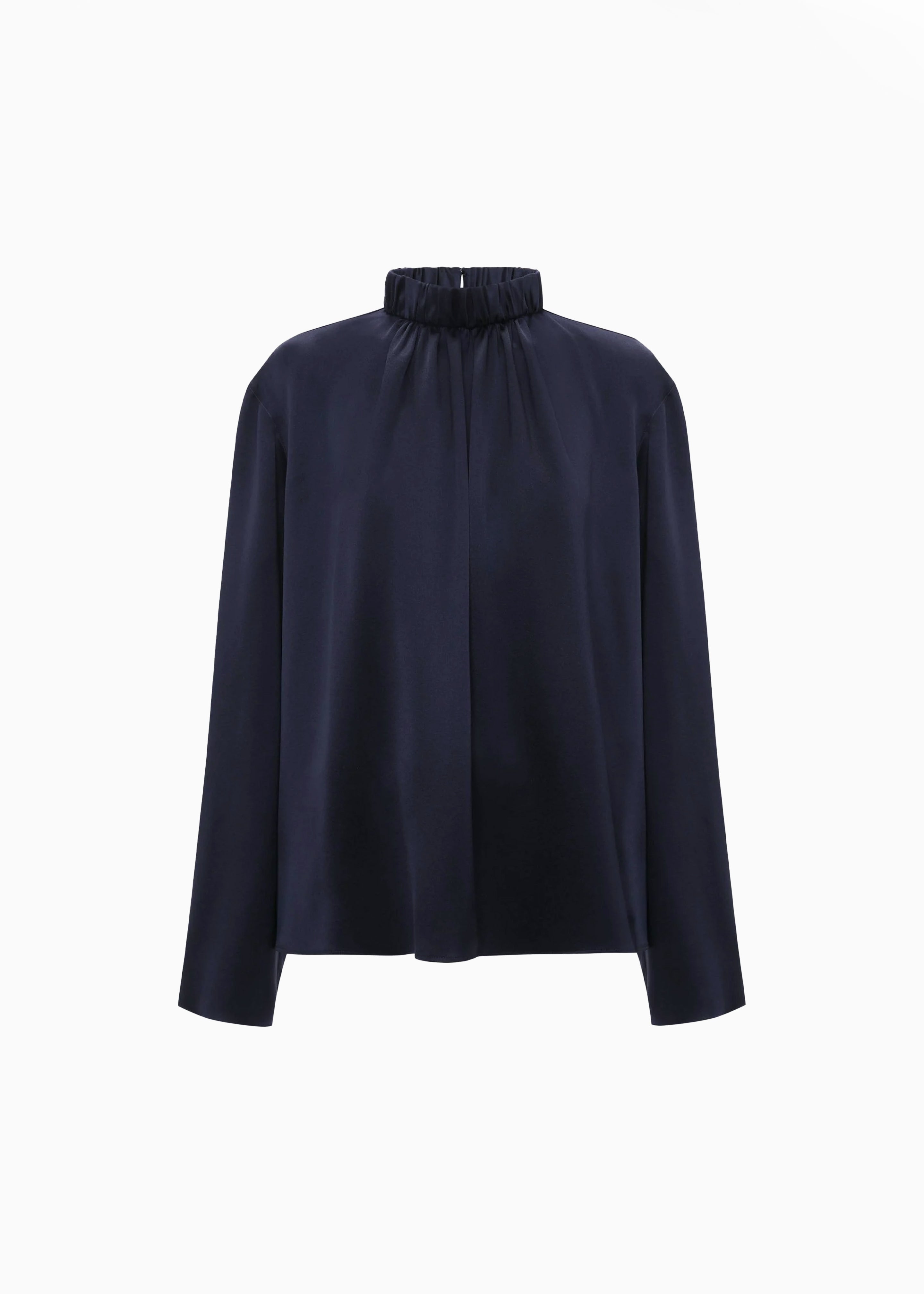JW Anderson High Neck Gathered Top - Navy - 6