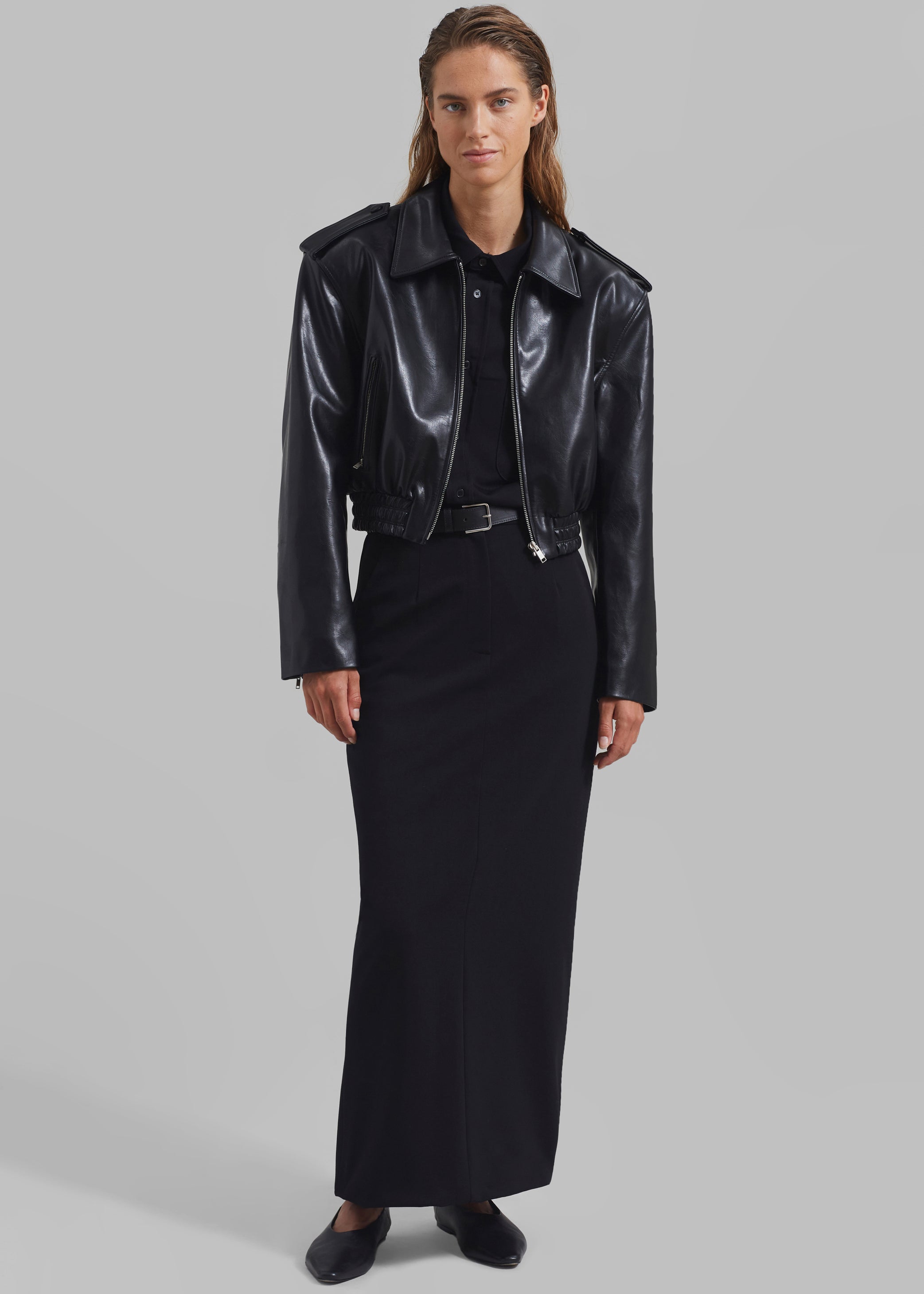 Shop the look image for Kaia Cropped Bomber - Black