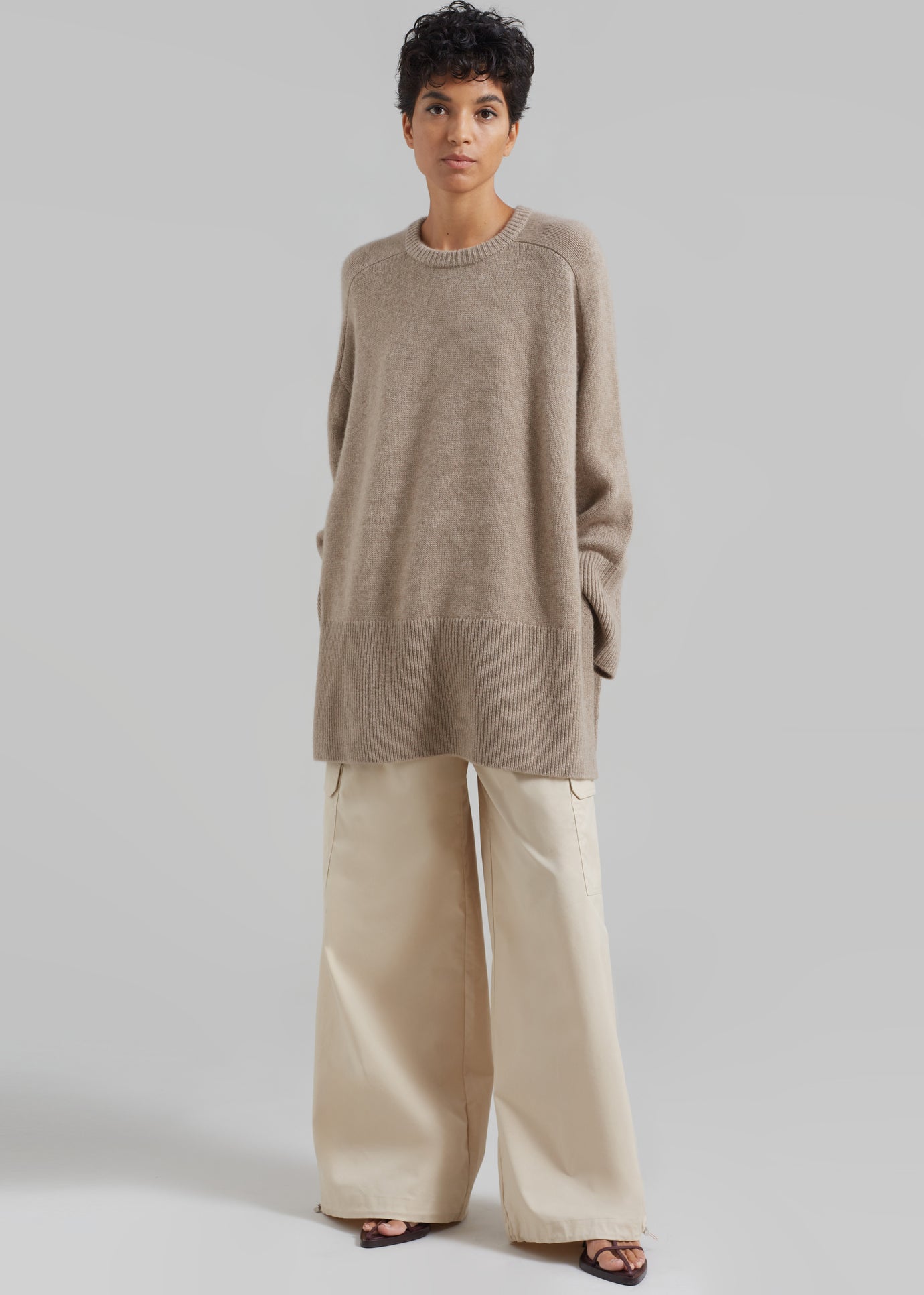 Kairon Cashmere Crewneck Sweater - Beige - 1