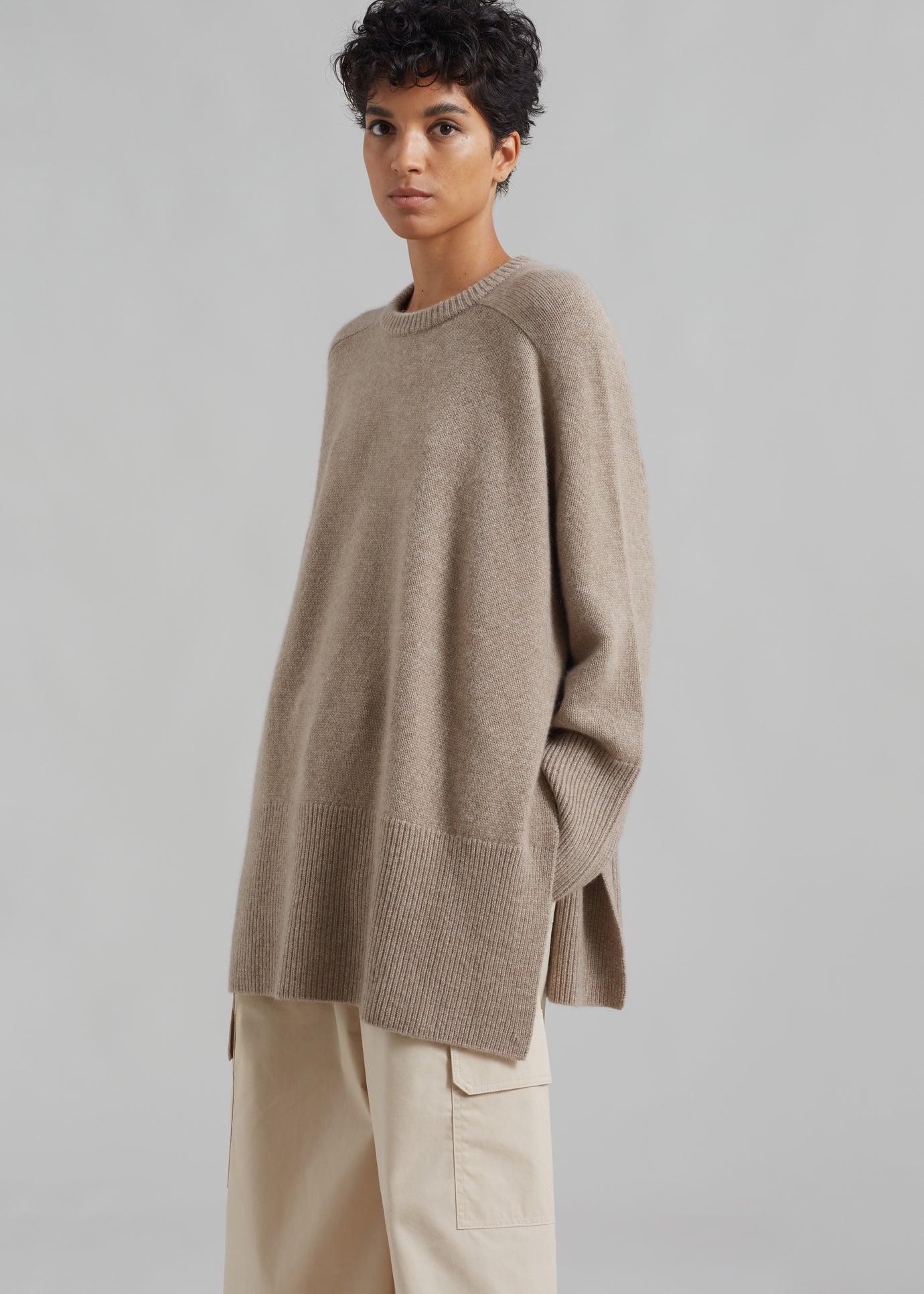 Kairon Cashmere Crewneck Sweater - Beige - 1